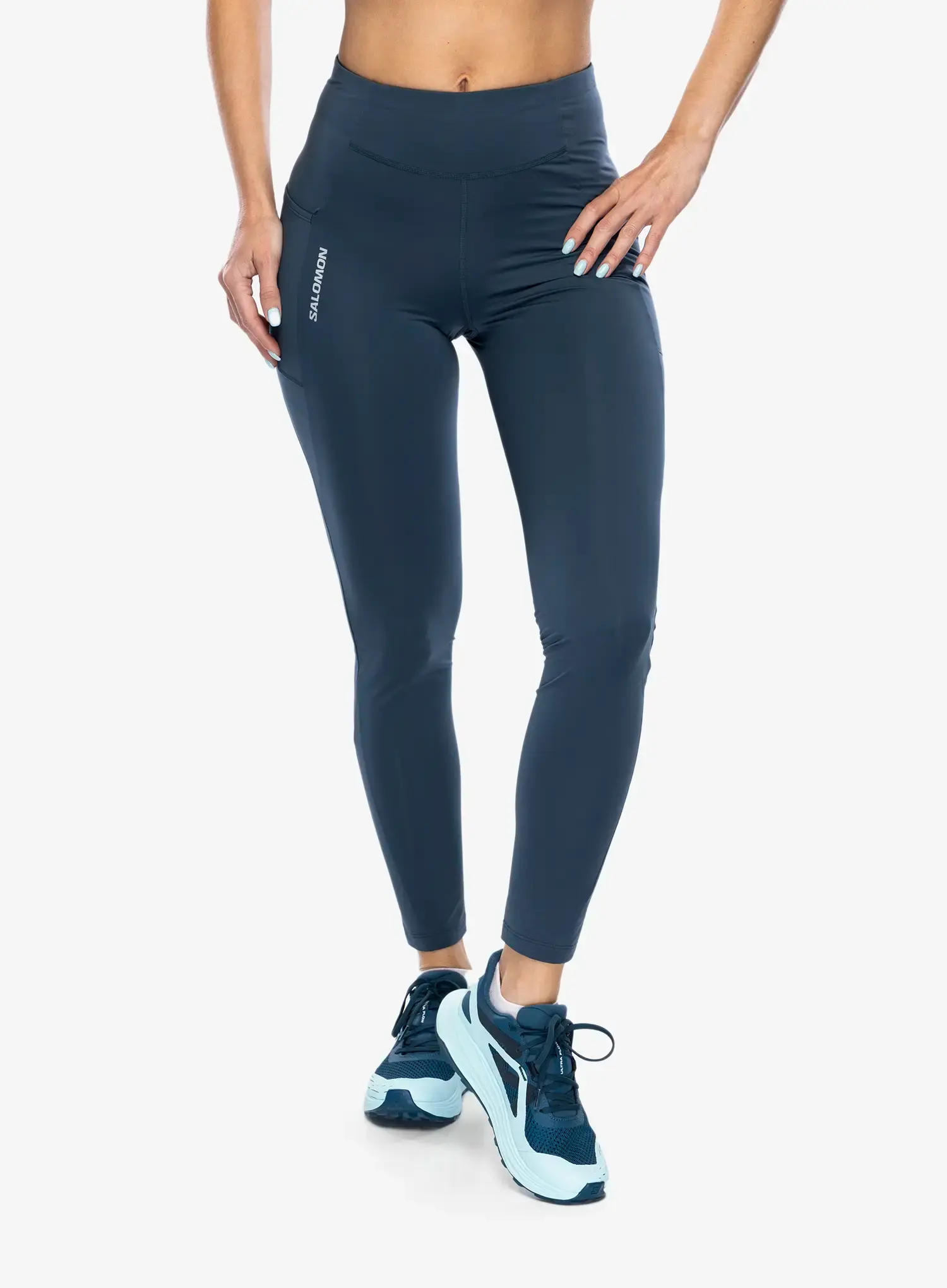 Ženske tajice za trčanje Salomon Cross Warm Tight - midnight navy
