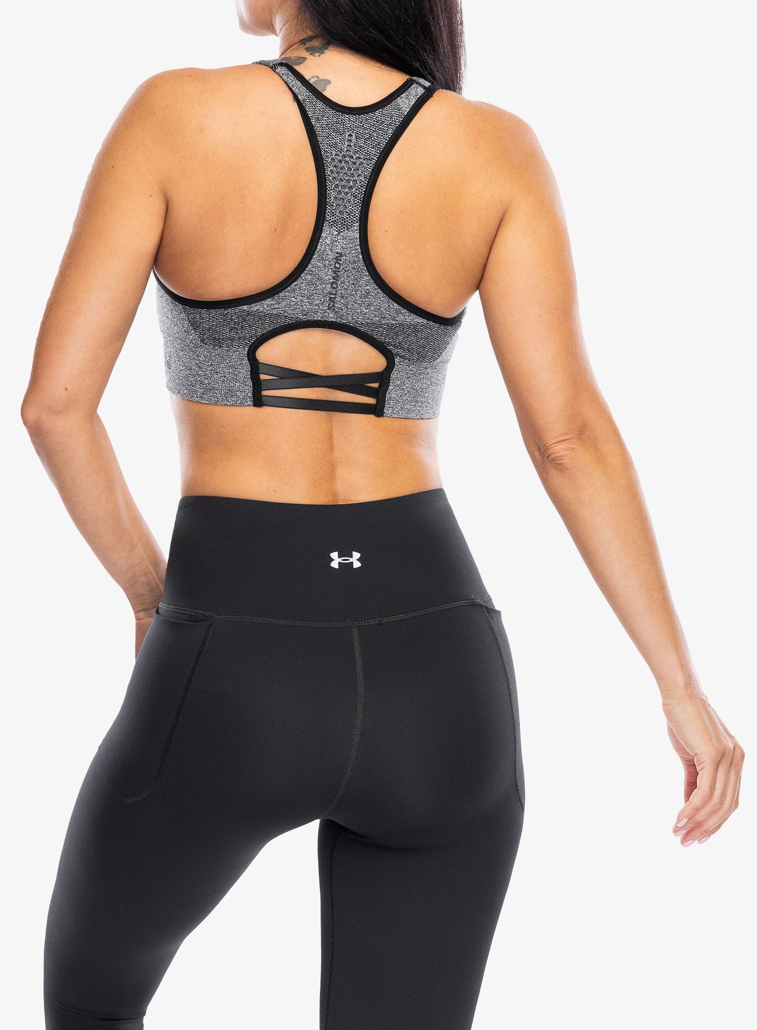 Sportski grudnjak Salomon Elevate Move On Bra - deep black/heather
