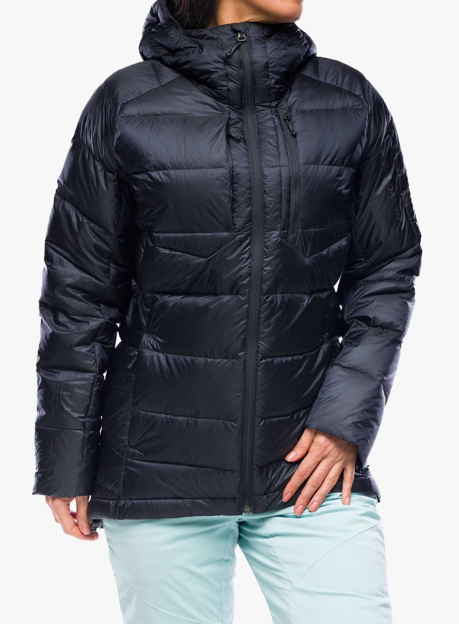 Jakna s postavom ženska Salomon Elixir Down Parka - deep black