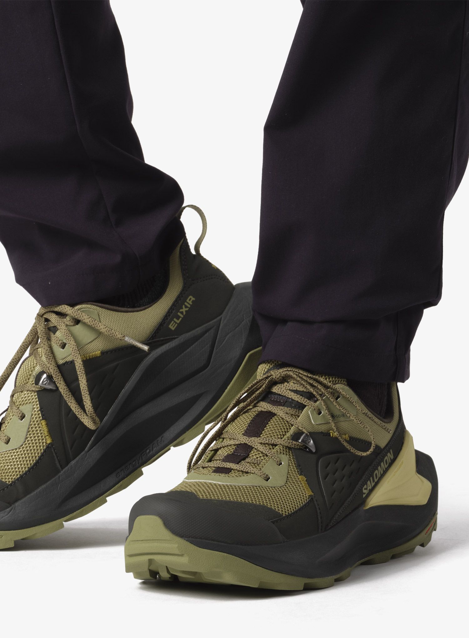 Planinarske cipele Salomon Elixir GTX - black/herb/moss