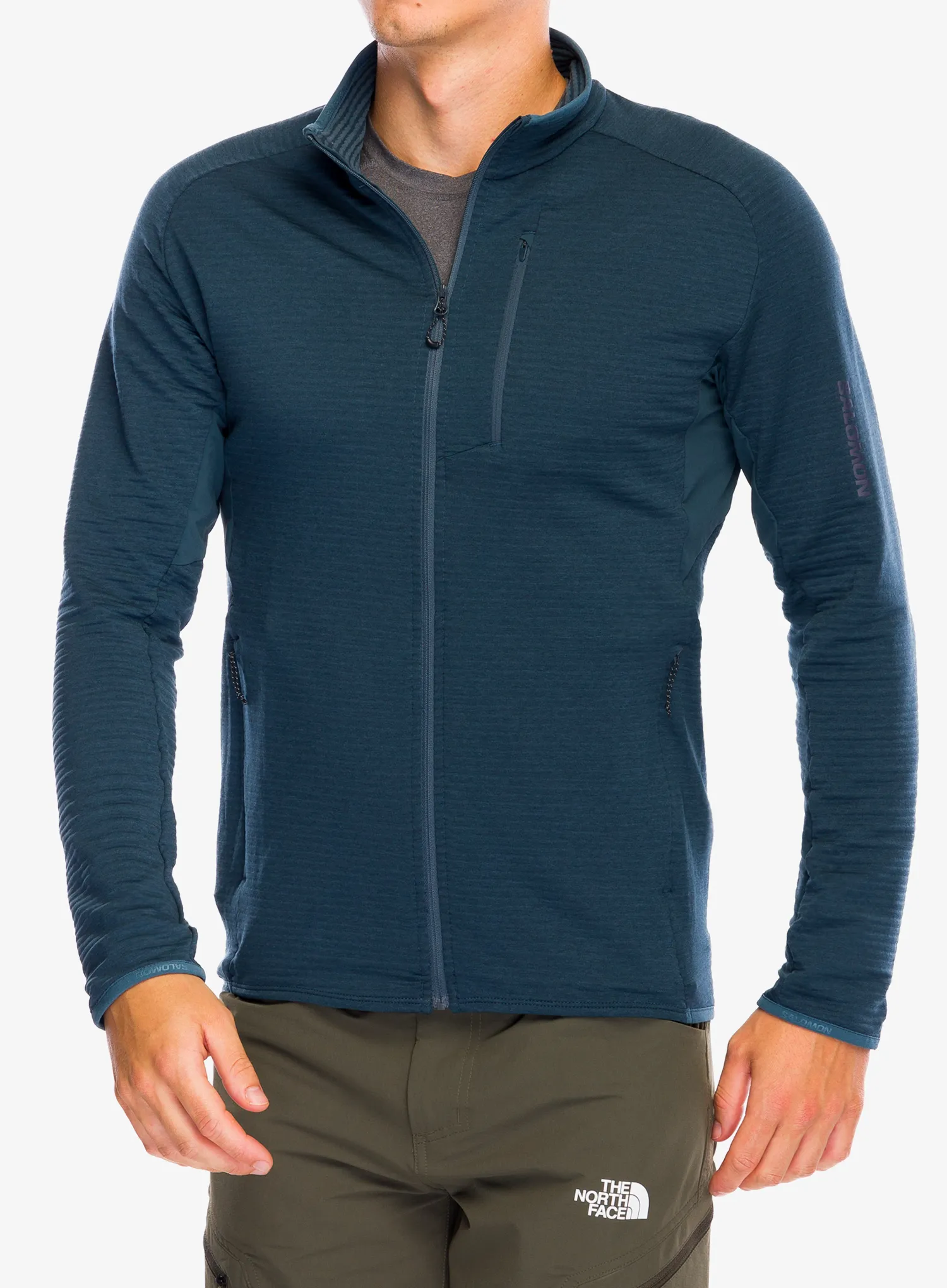 Dukserica na otkopčavanje Salomon Essential Ltwarm FZ - midnight navy