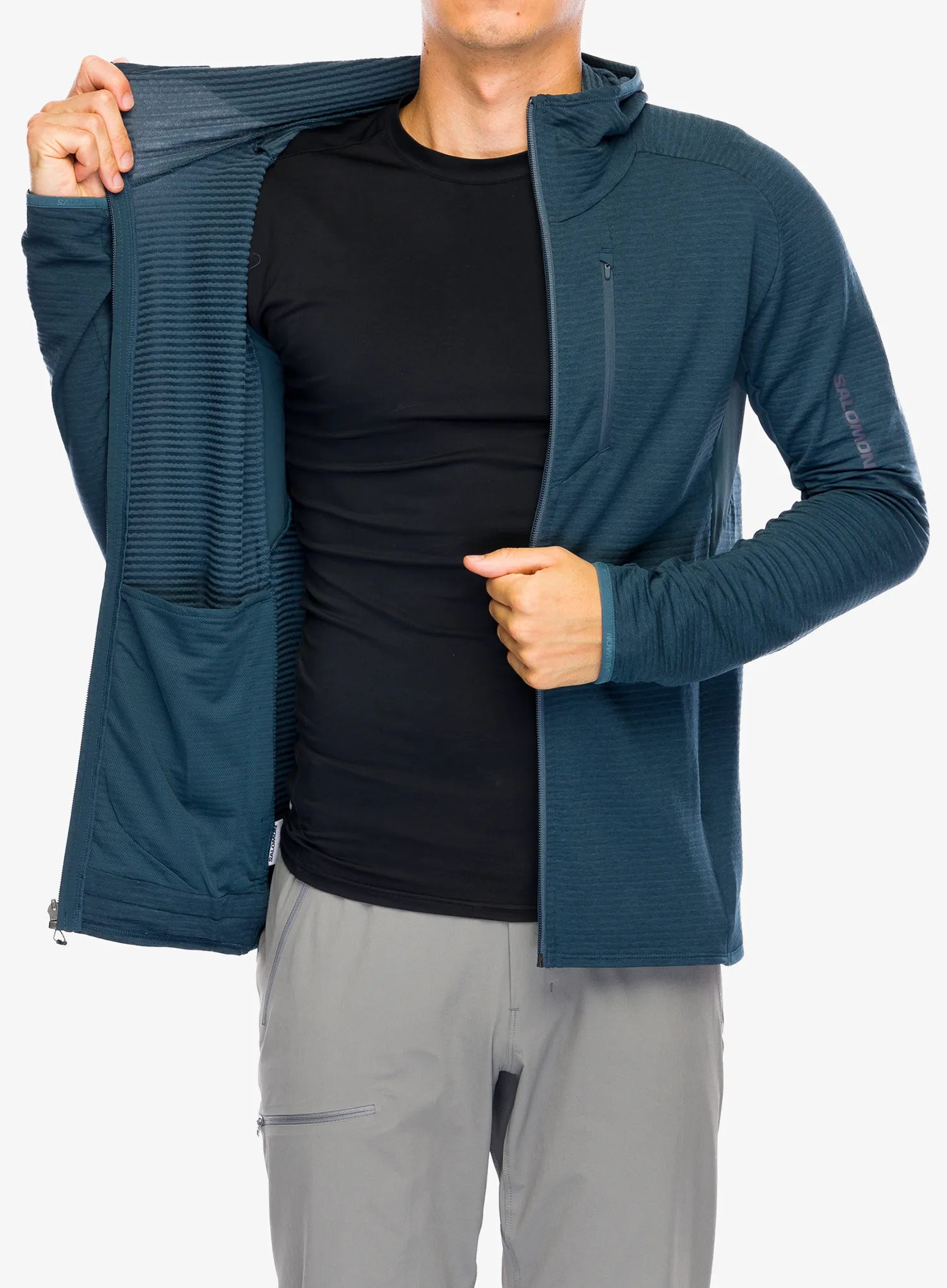 Majica s kapuljačom Salomon Essential Ltwarm HD - midnight navy