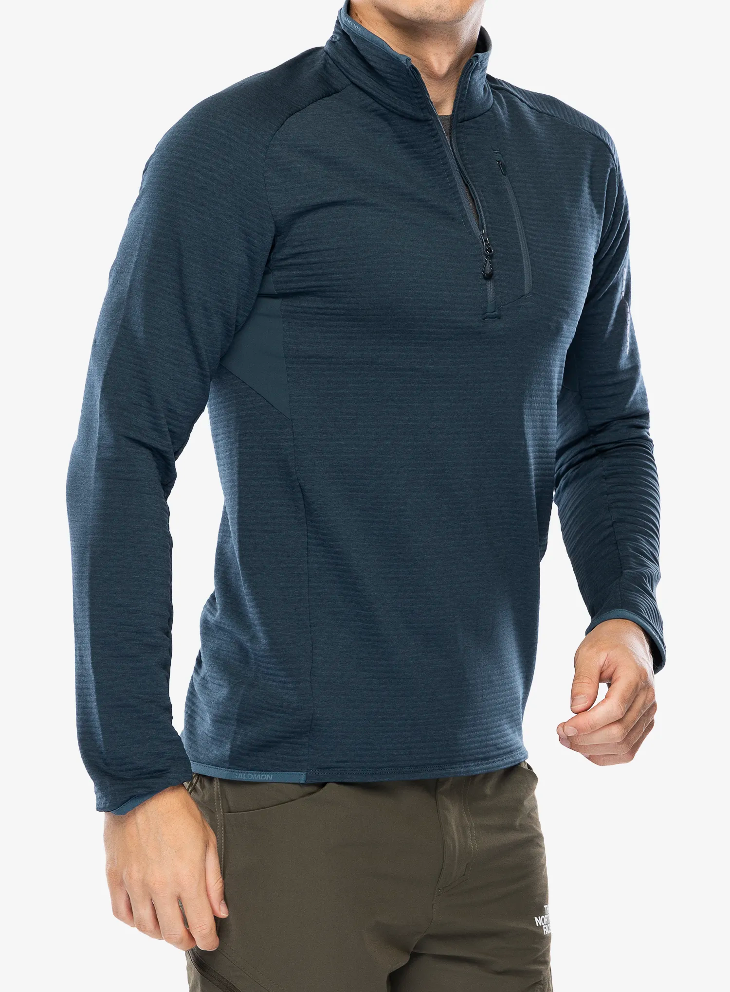 Dukserica od flisa Salomon Essential Ltwarm HZ - midnight navy