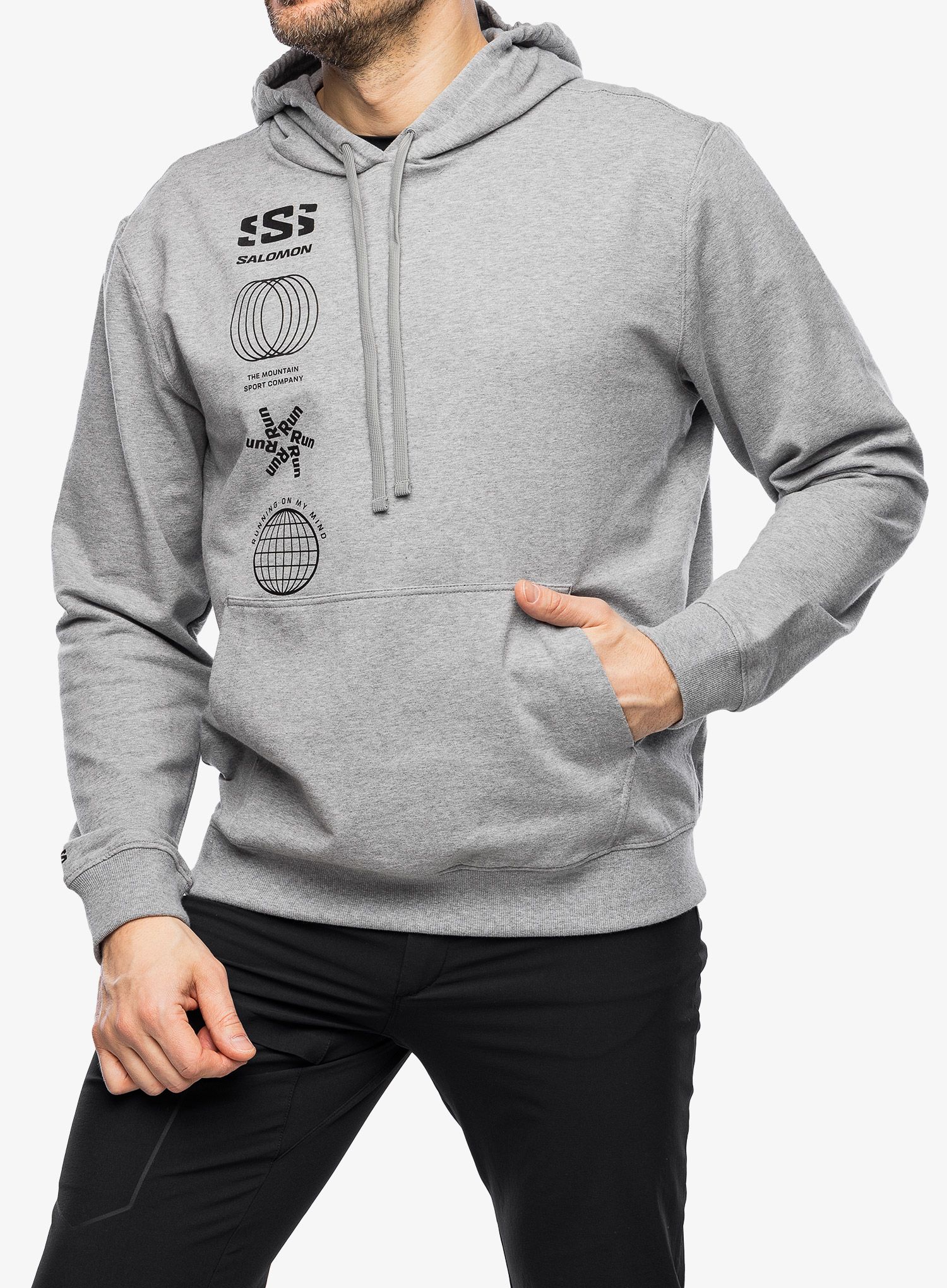 Majica s kapuljačom Salomon Graphic Pull Over HD - heather grey