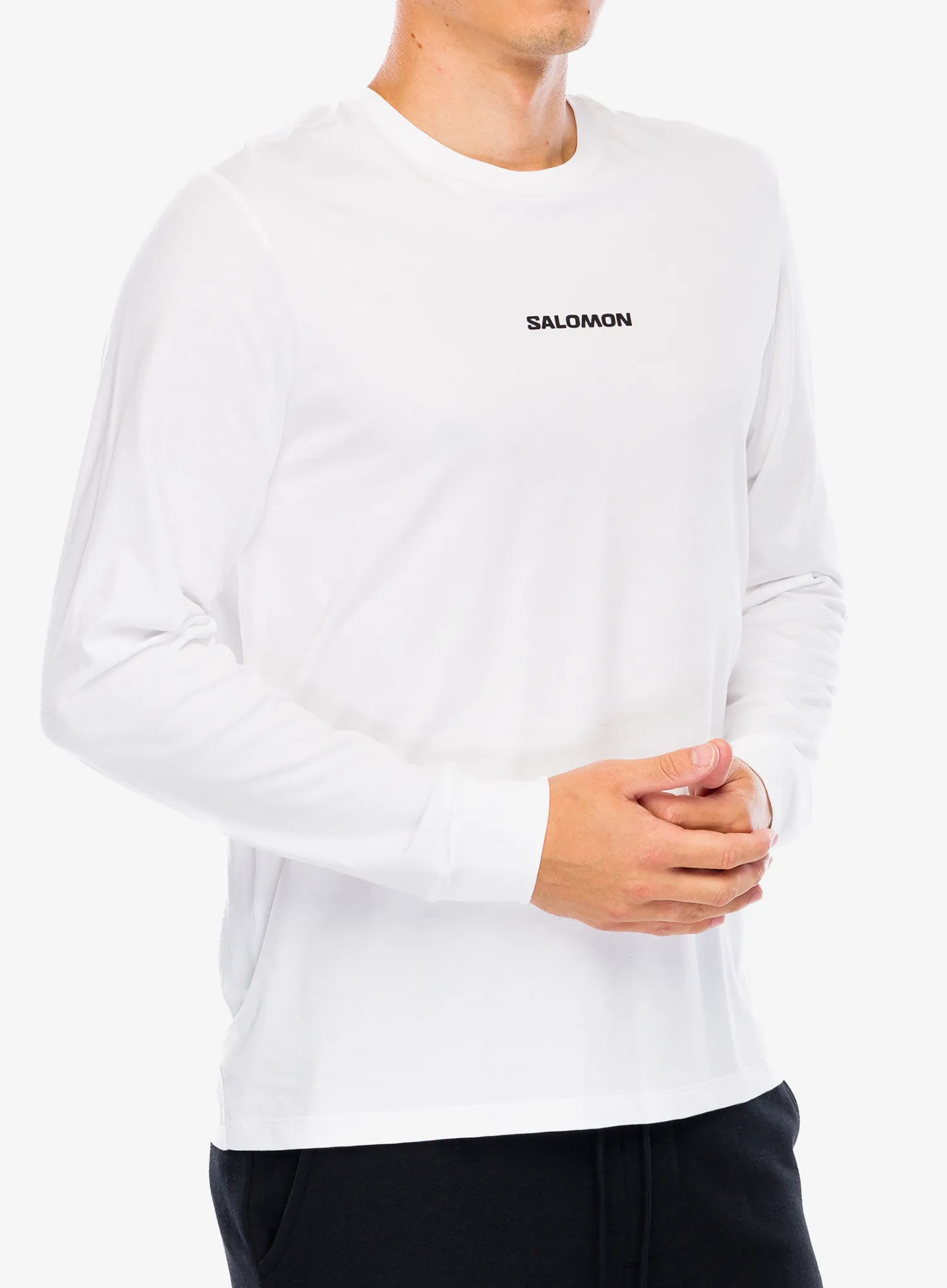 Majica dugih rukava Salomon Logo Perf L/S Tee - white