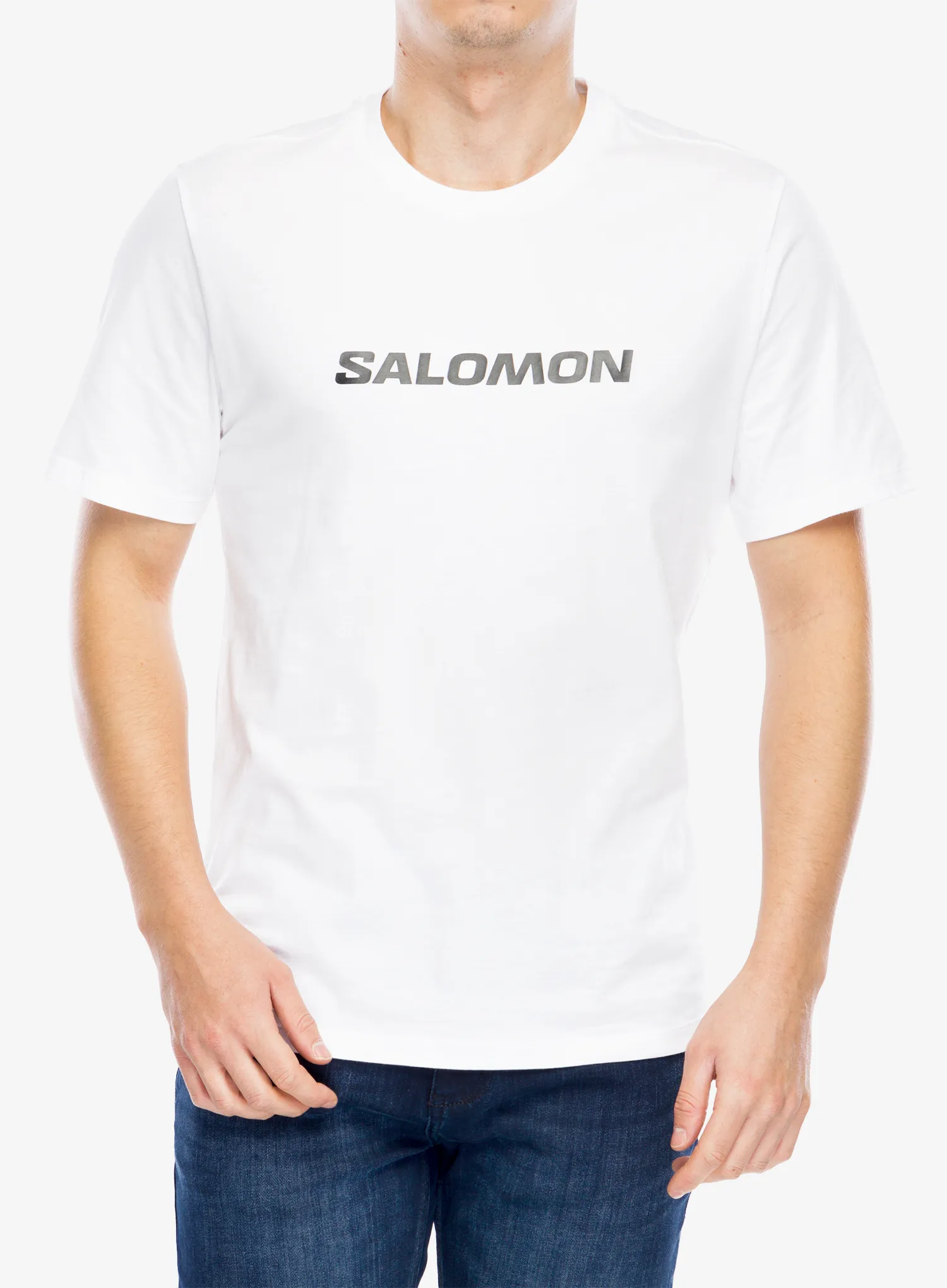 Pamučna majica Salomon Logo Perf S/S Tee - white