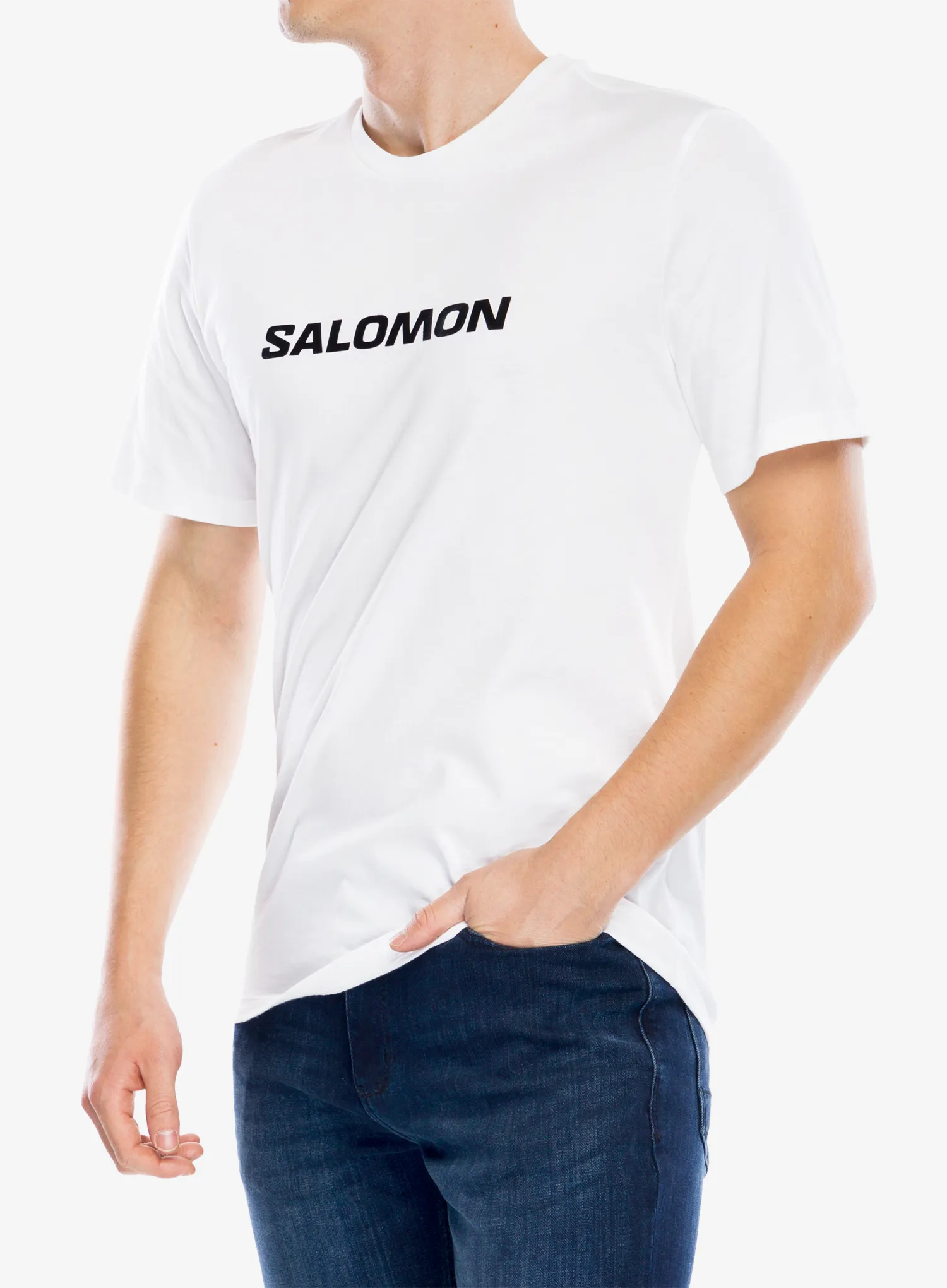 Pamučna majica Salomon Logo Perf S/S Tee - white