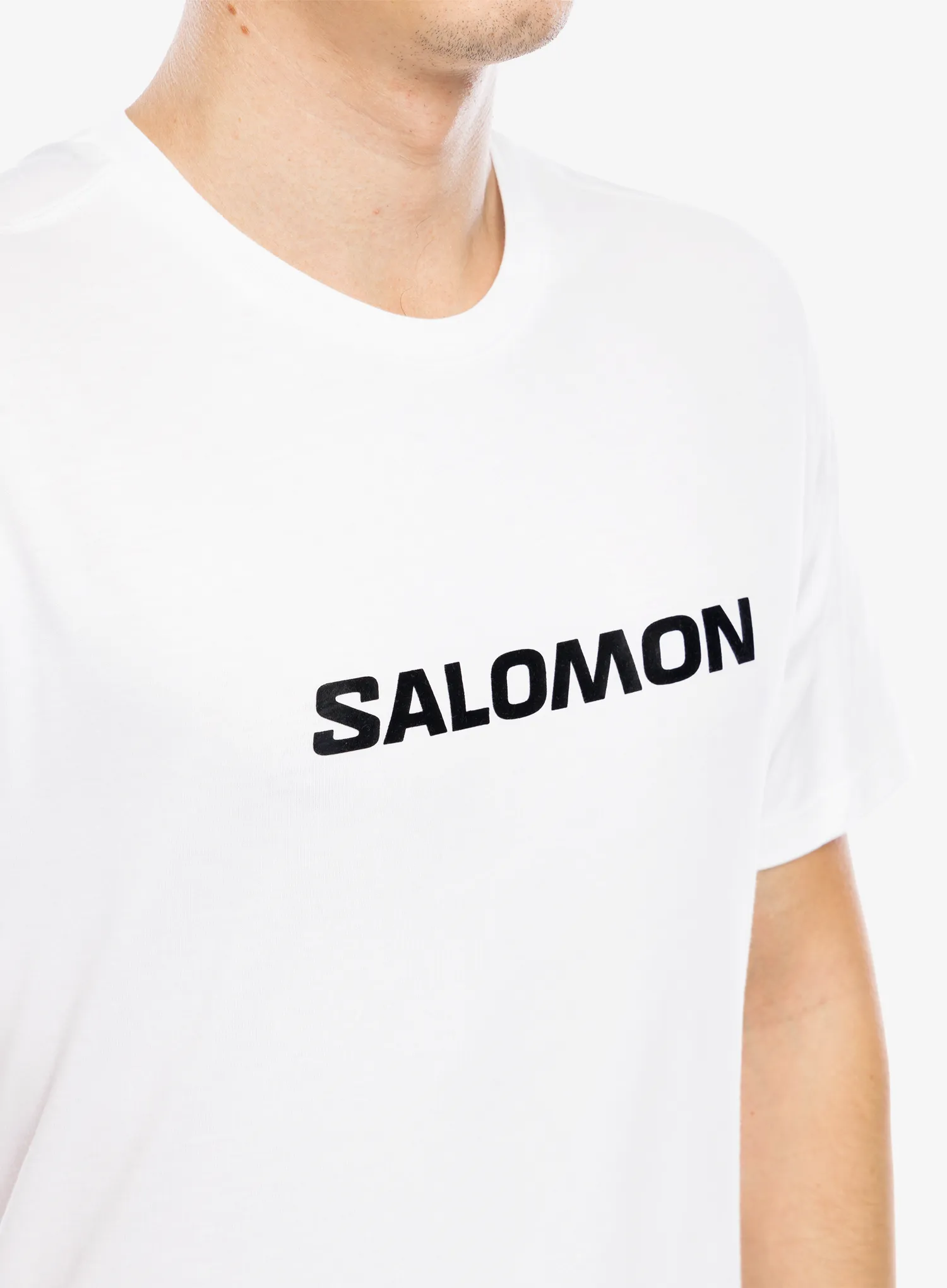 Pamučna majica Salomon Logo Perf S/S Tee - white