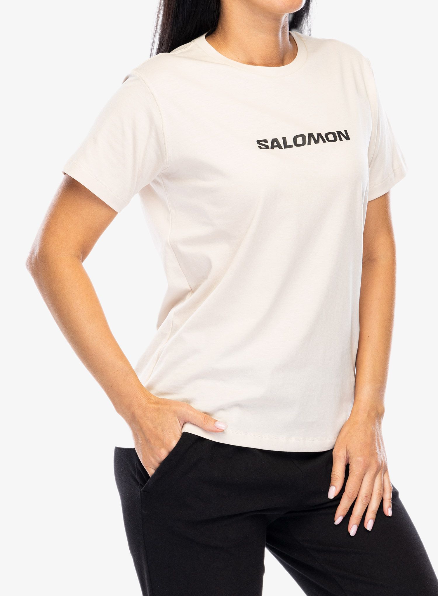 Ženska pamučna majica Salomon Logo S/S Tee - rainy day
