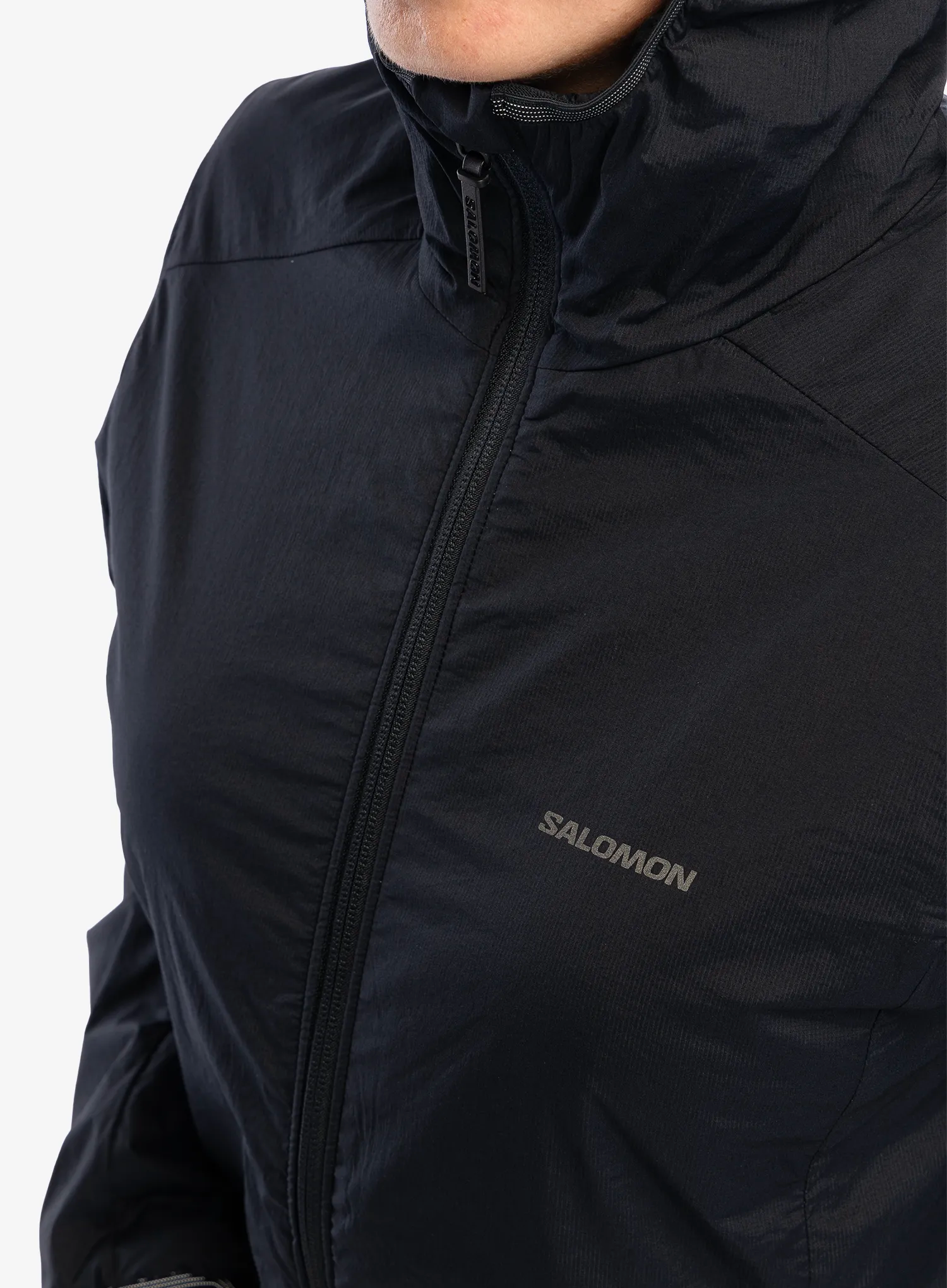 Jakna s postavom ženska Salomon Mountain Flex Jacket Hood - deep black