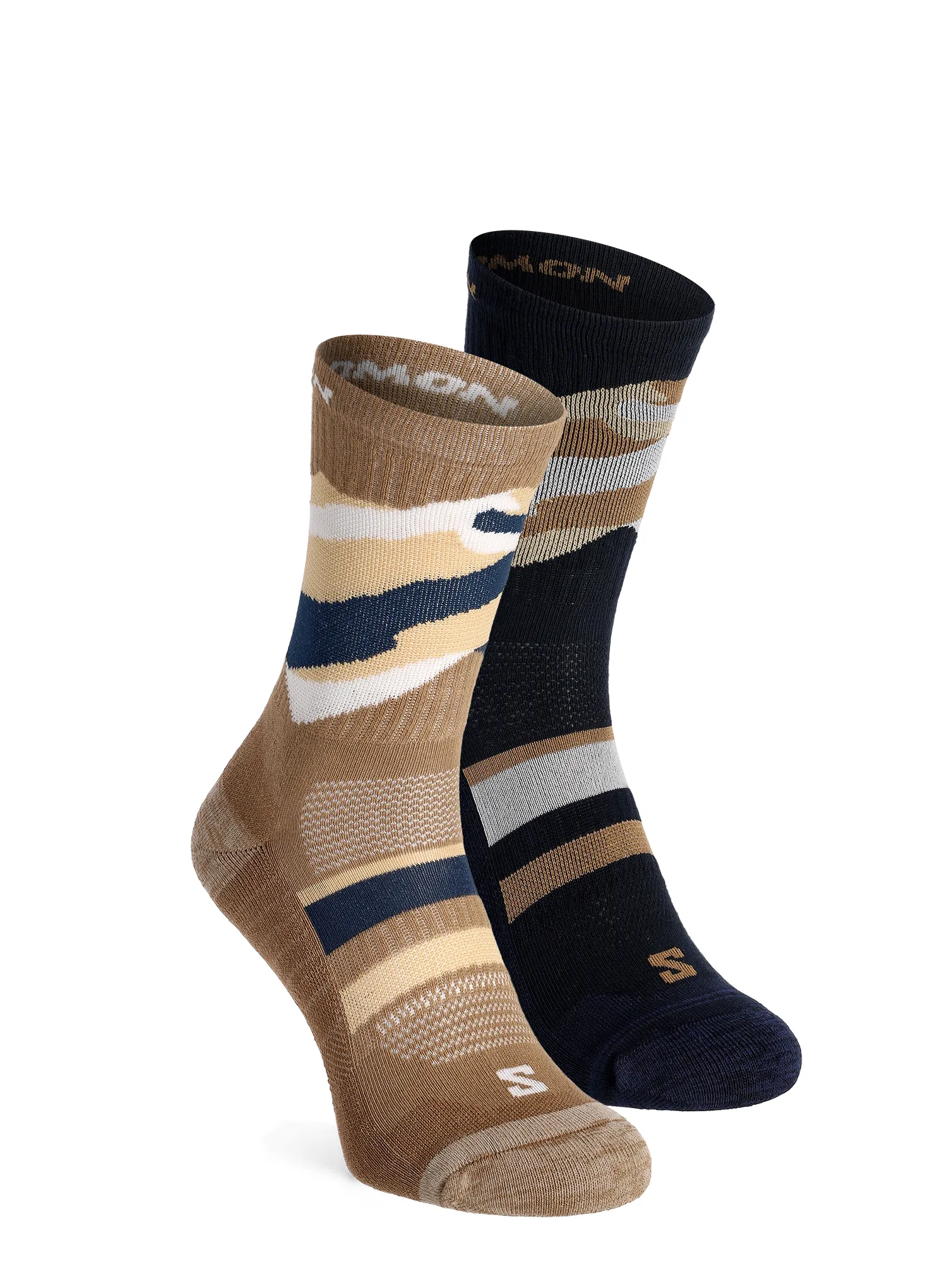 Planinarske čarape Salomon Out Alps Crew 2-Pack - carbon/brown