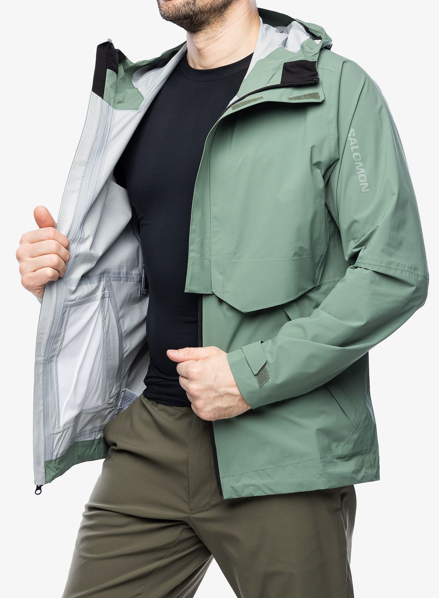 Kišna jakna Salomon Outerpath JKT WP Pro - laurel wreath