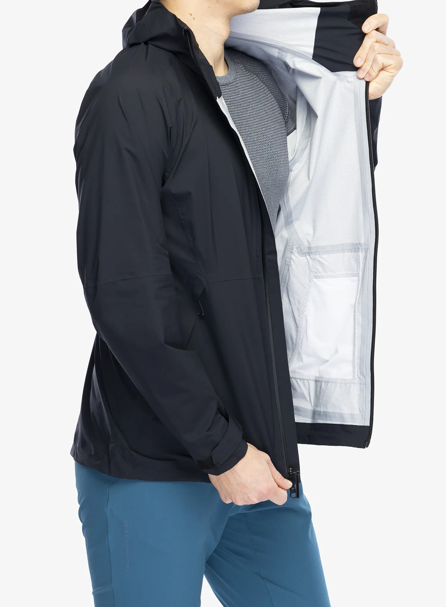 Kišna jakna Salomon Outerpath Jacket - deep black