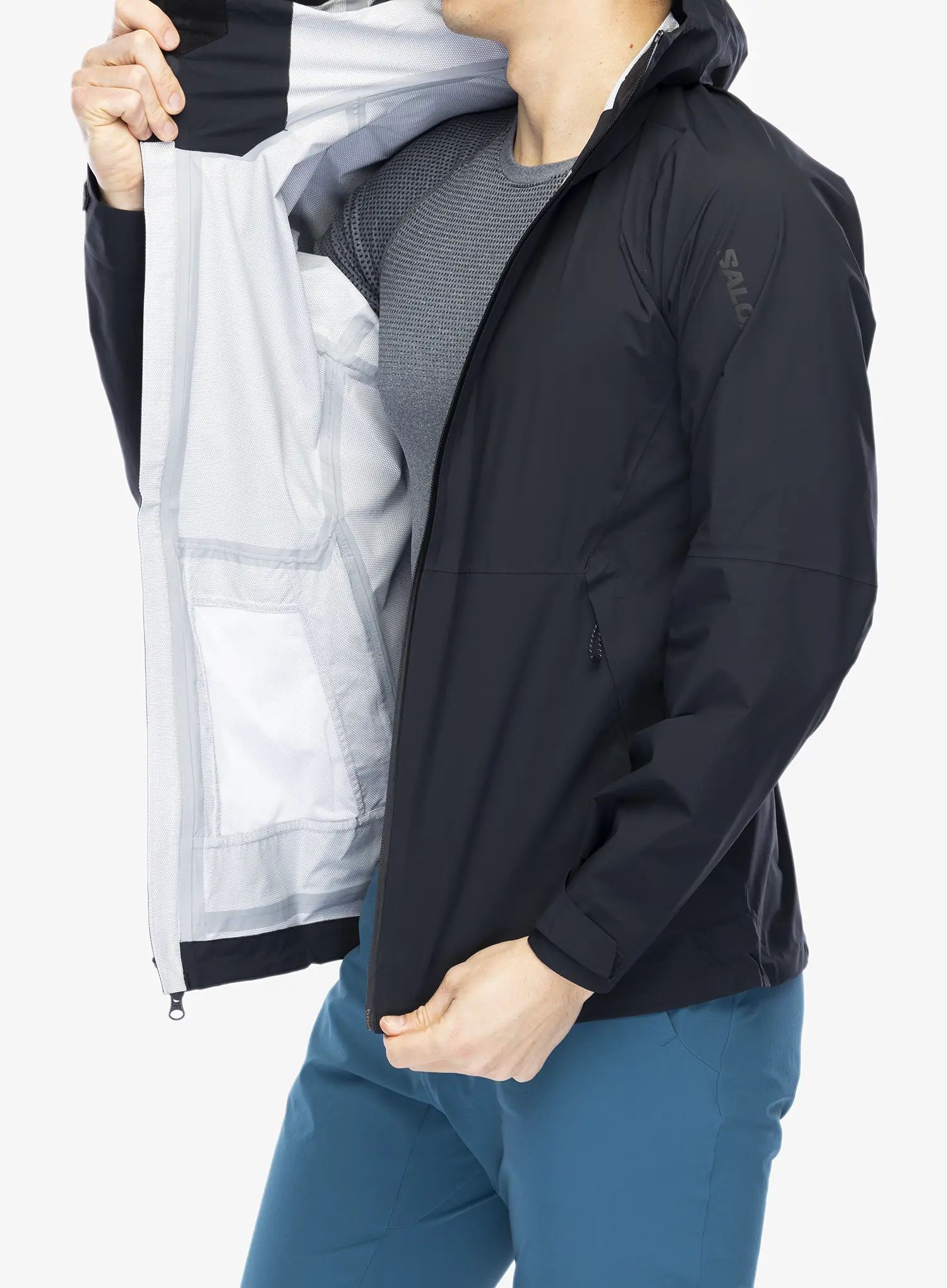 Kišna jakna Salomon Outerpath Jacket - deep black