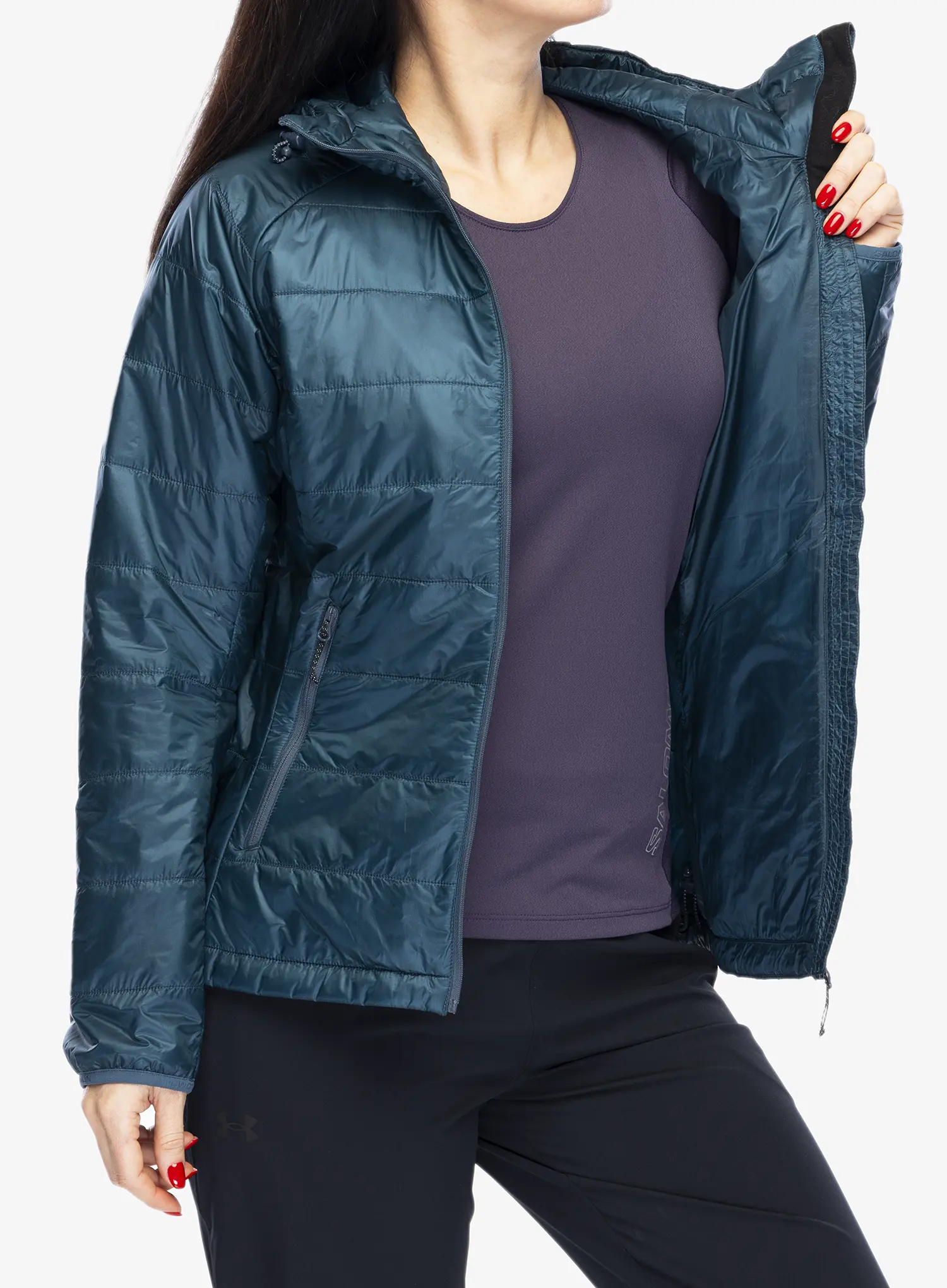 Jakna s postavom ženska Salomon Outline HD Jacket - midnight navy