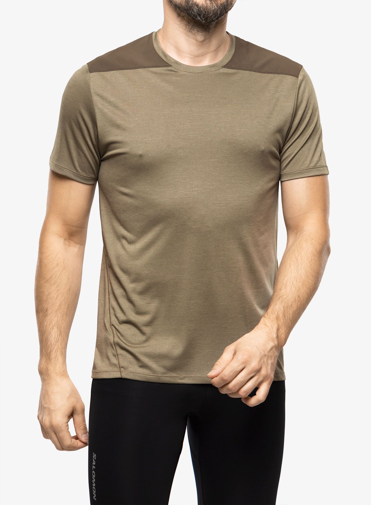 Brzosušeća majica Salomon Outline SS Tee - dusky green/grape leaf