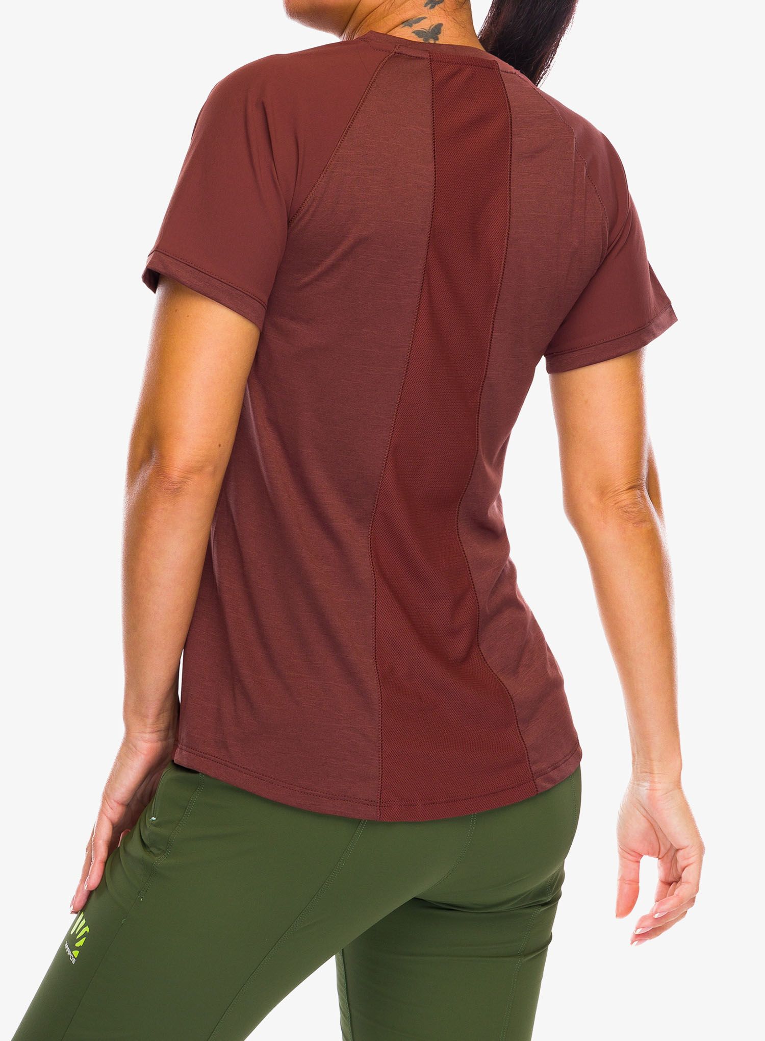 Ženska brzosušeća majica Salomon Outline S/S Tee - rum raisin