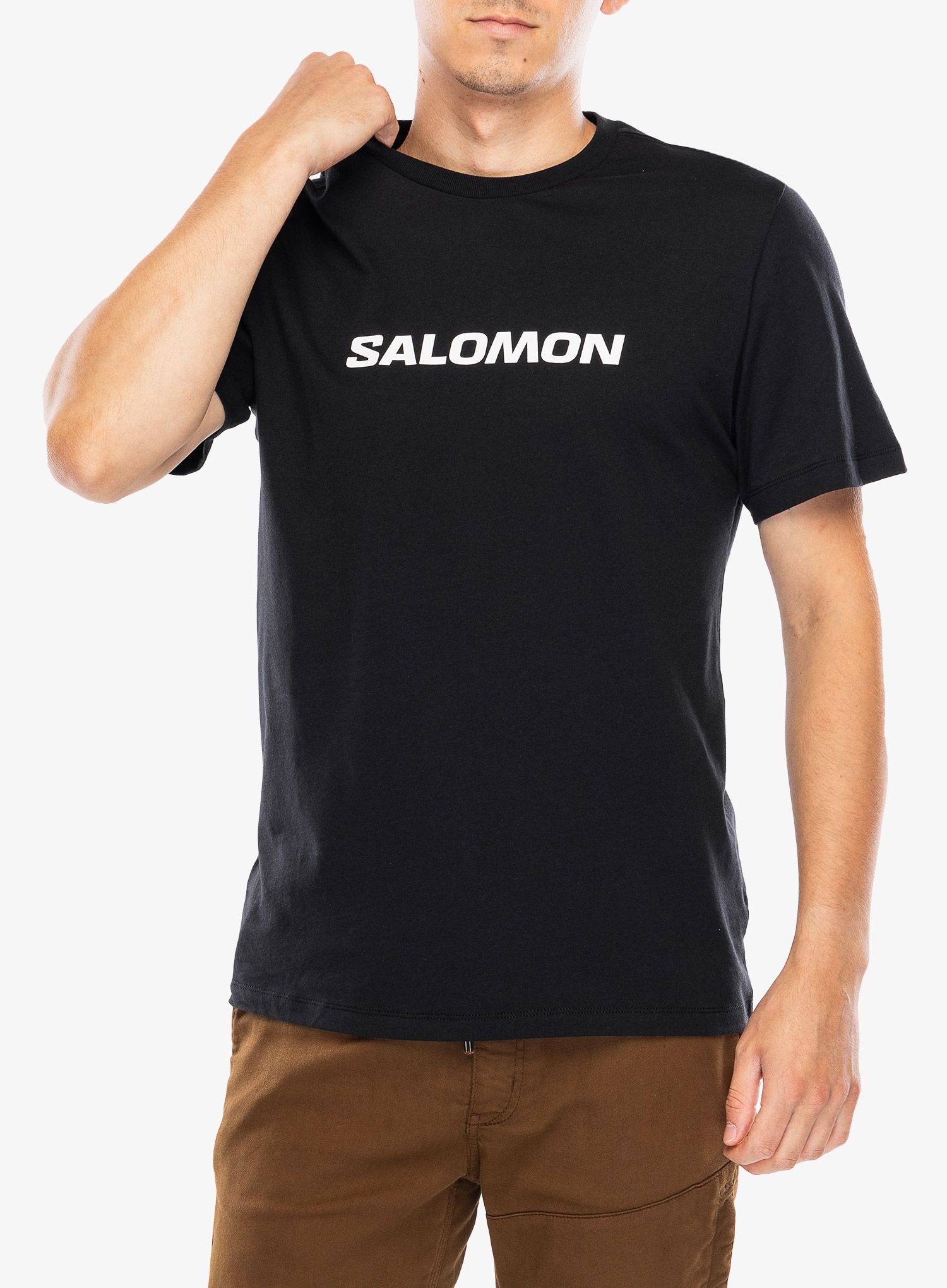 Pamučna majica Salomon Logo Perf S/S Tee - deep black