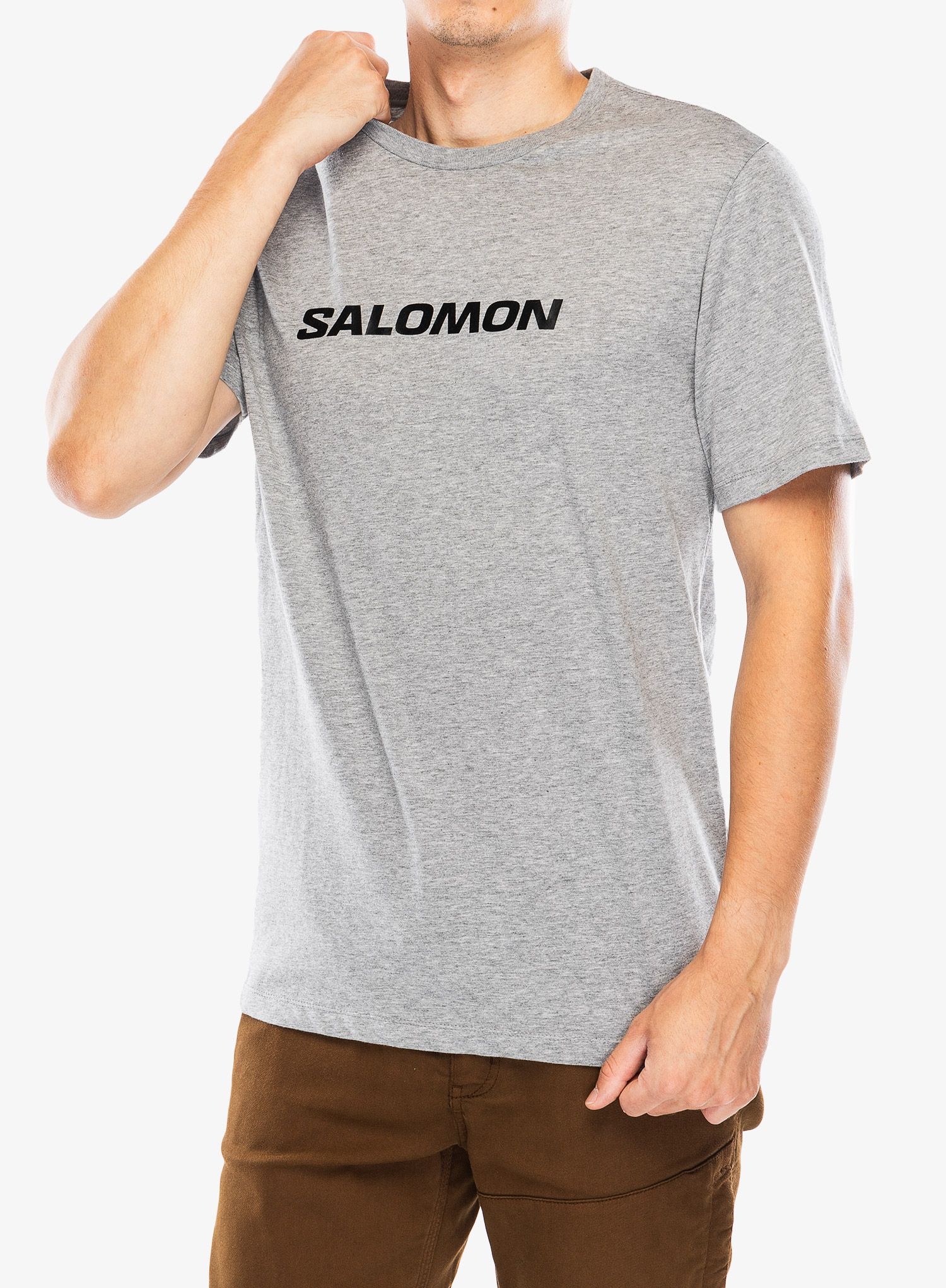 Majica s tiskom Salomon Logo Perf S/S Tee - heather