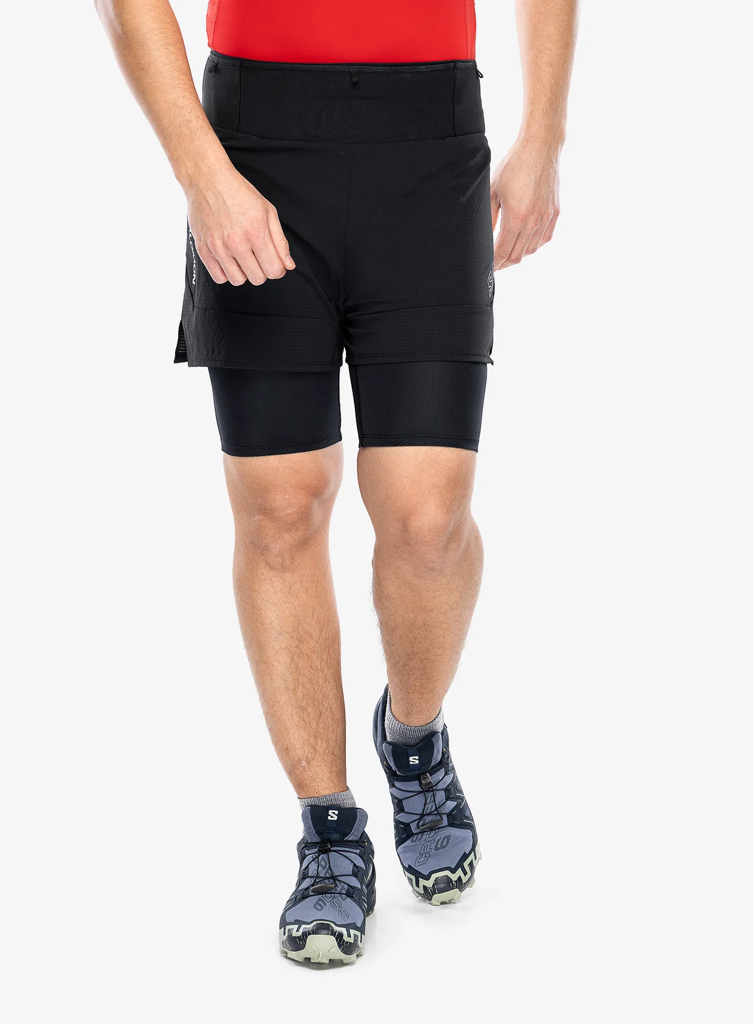 Kratke hlače za trčanje Salomon Sense 2in1 Shorts - deep black