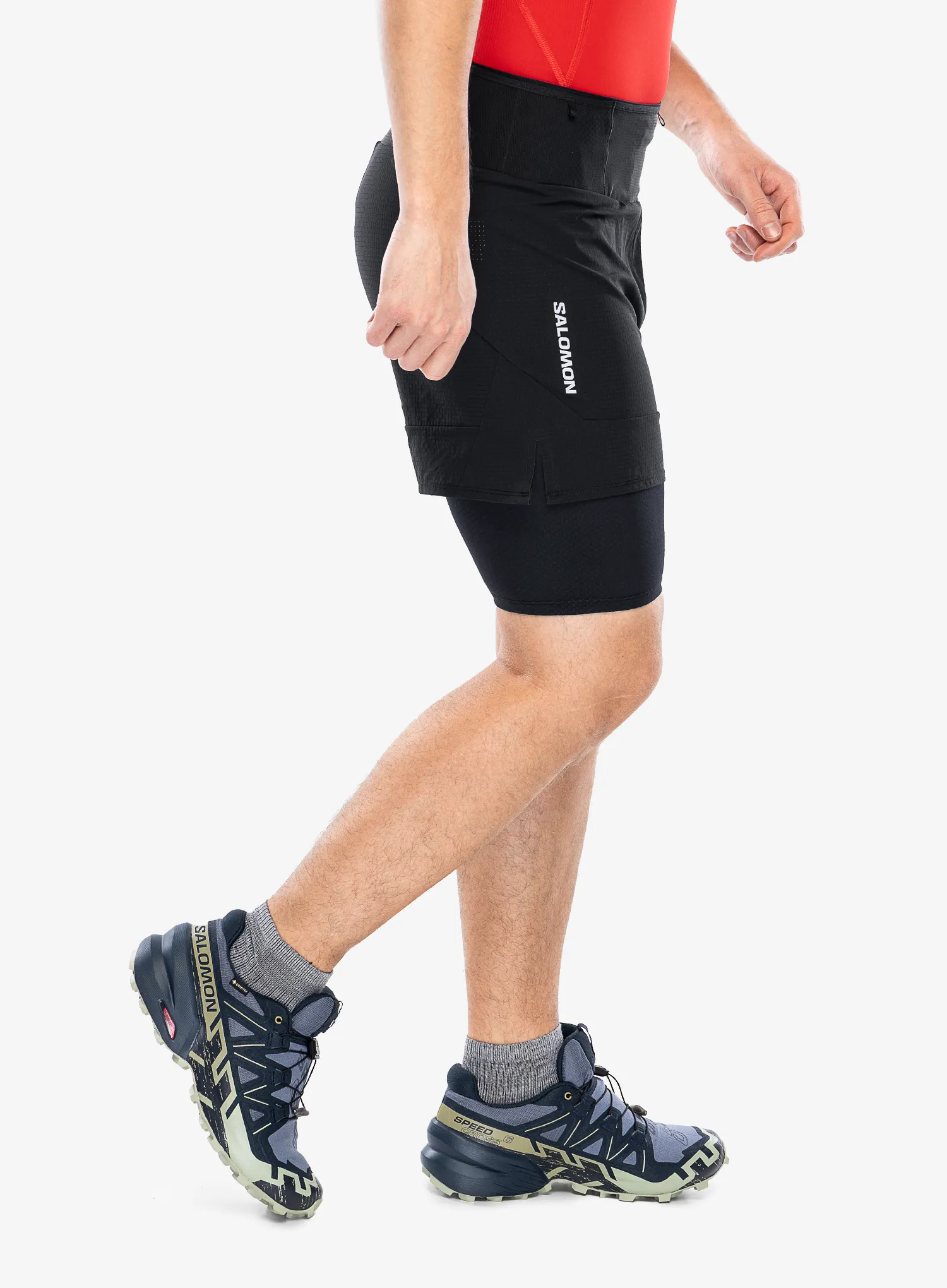 Kratke hlače za trčanje Salomon Sense 2in1 Shorts - deep black