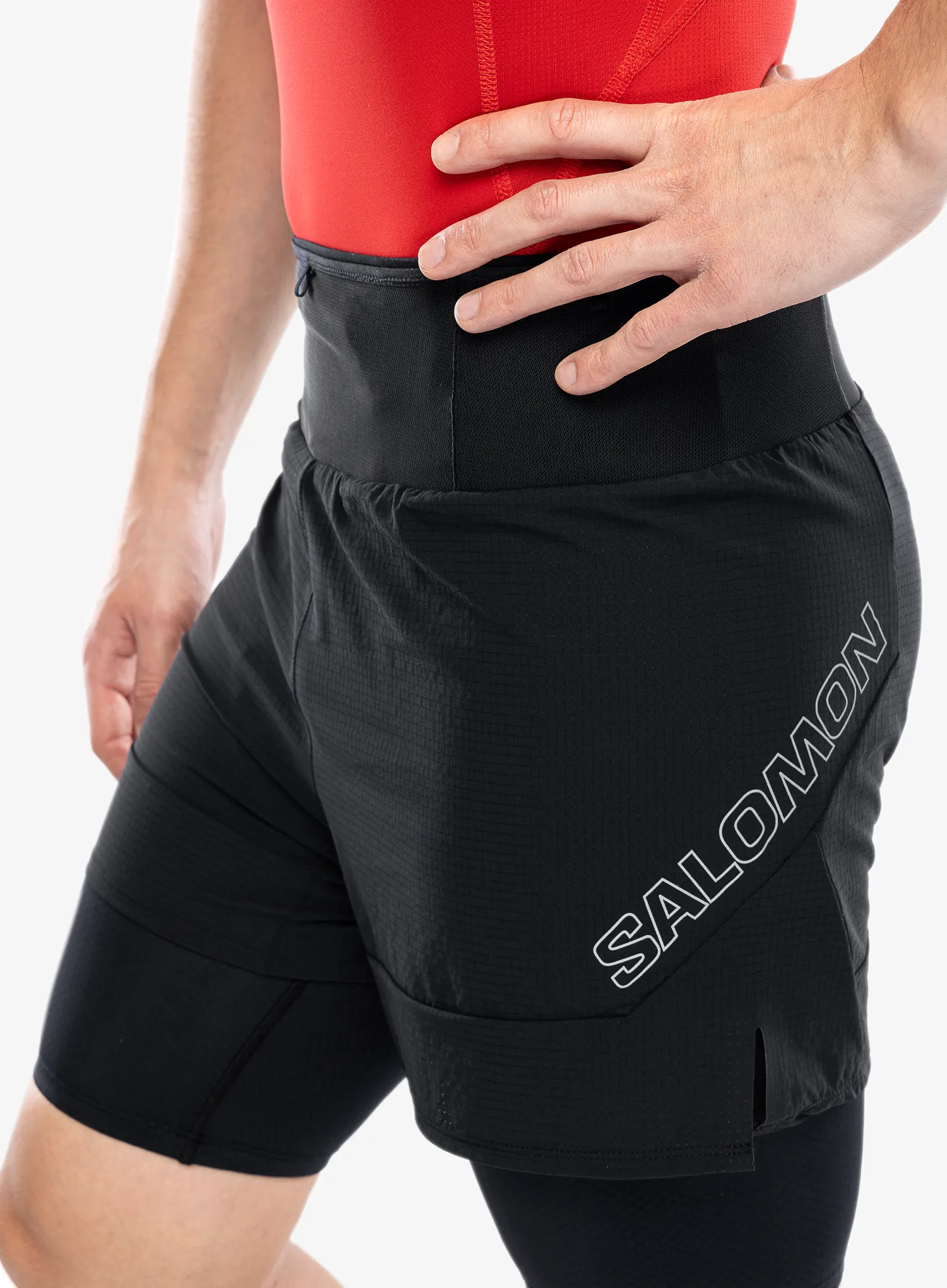Kratke hlače za trčanje Salomon Sense 2in1 Shorts - deep black