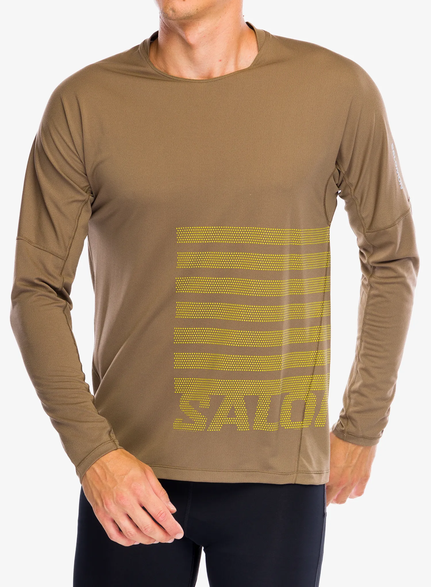 Dukserica za trčanje Salomon Sense Aero LS Tee GFX - shitake