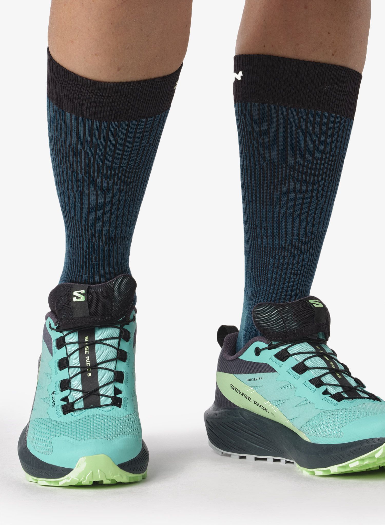 Ženske trail tenisice Salomon Sense Ride 5 GTX - blra/green ash/i