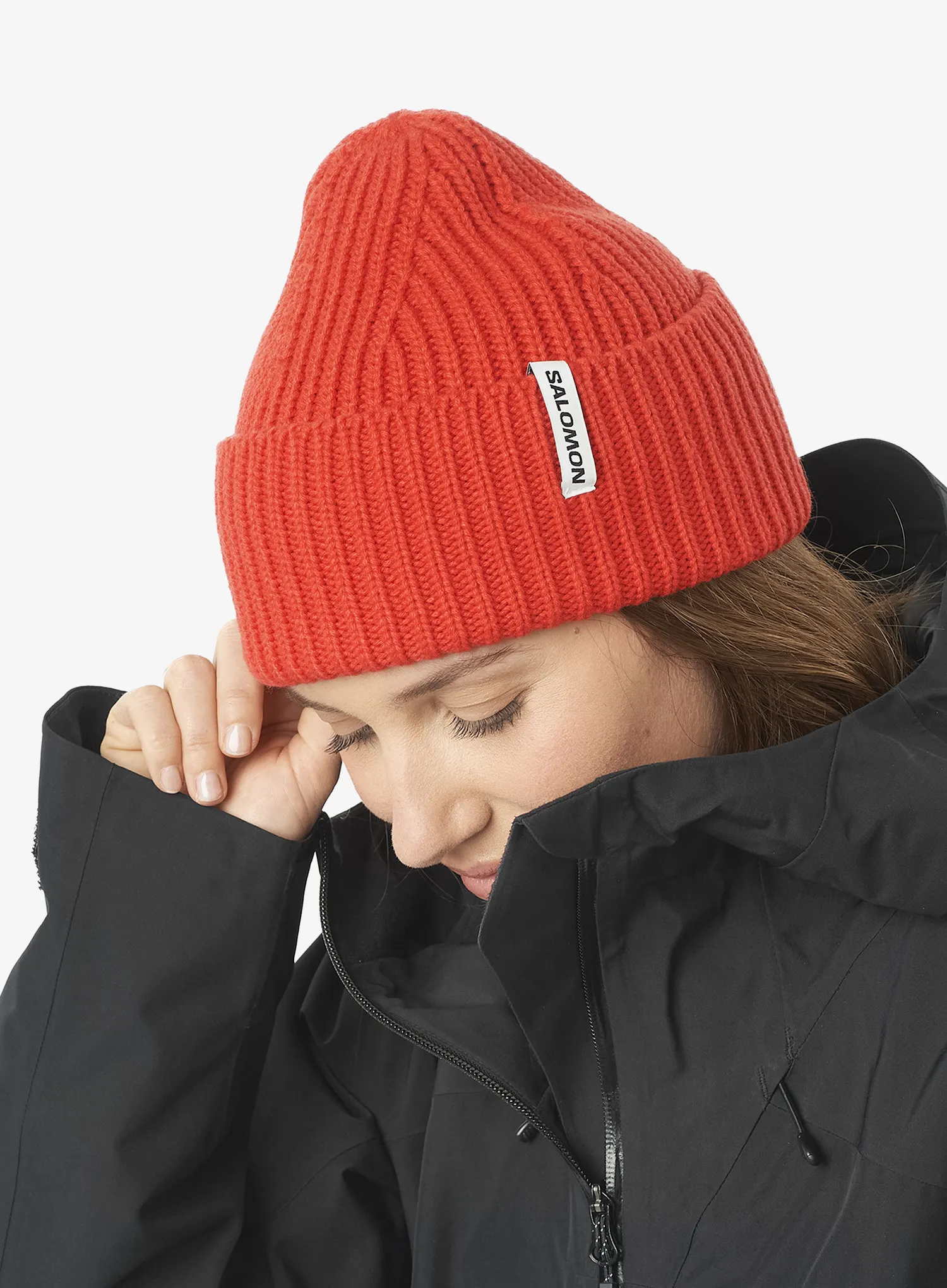 Zimska kapa Salomon Snowbird Beanie U - cherry tomato