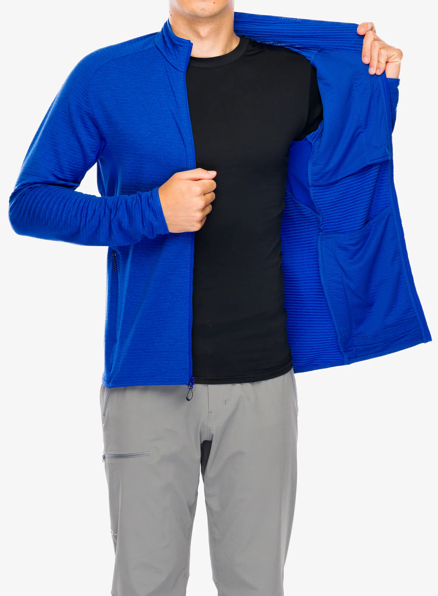Dukserica od flisa Salomon Essential Lightwarm FZ - surf the web