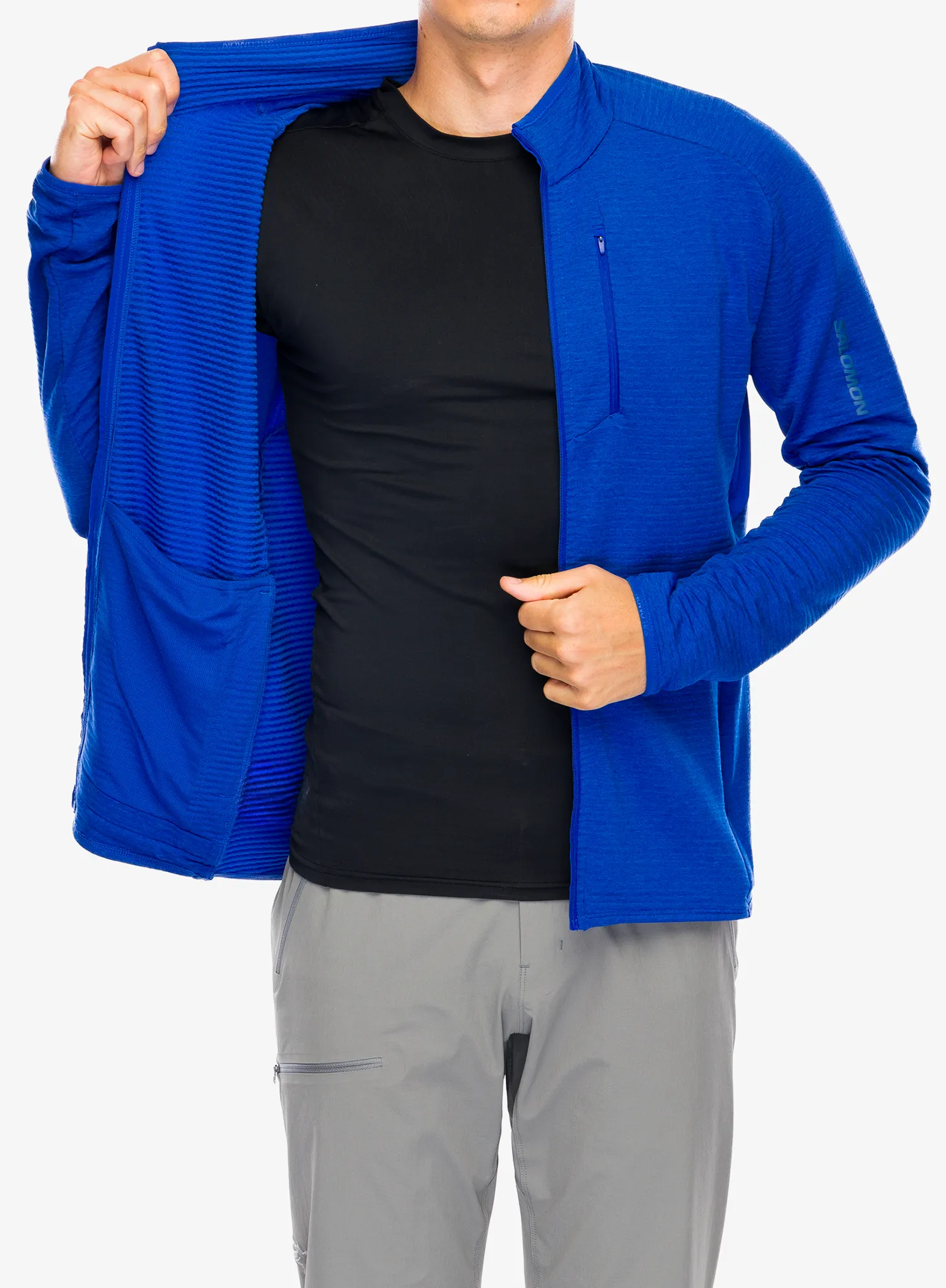 Dukserica od flisa Salomon Essential Lightwarm FZ - surf the web