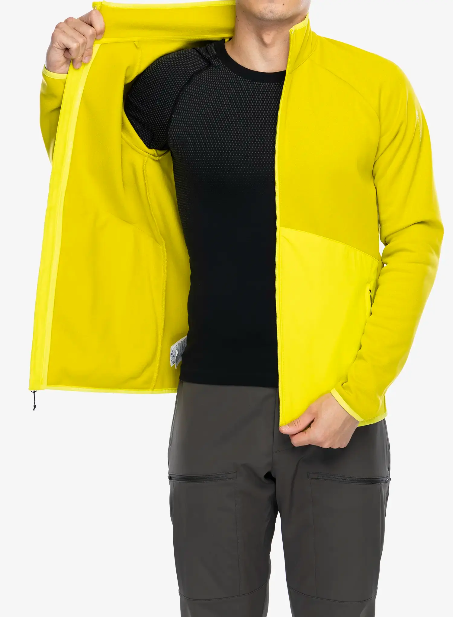 Dukserica na otkopčavanje Salomon Essential Warm Fz Mid - citronelle/sulphur
