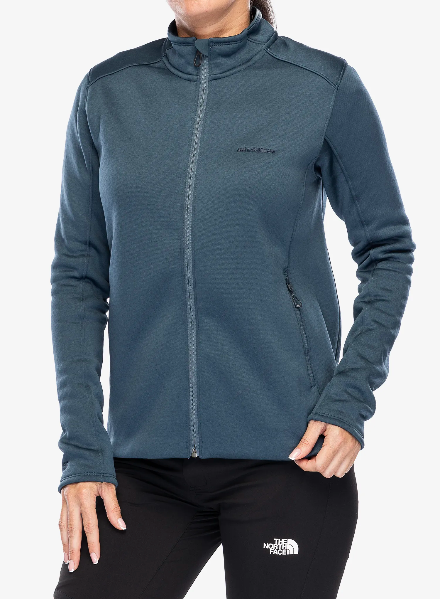 Ženska dukserica na otkopčavanje Salomon Essential Warm Fz Mid - midnight navy