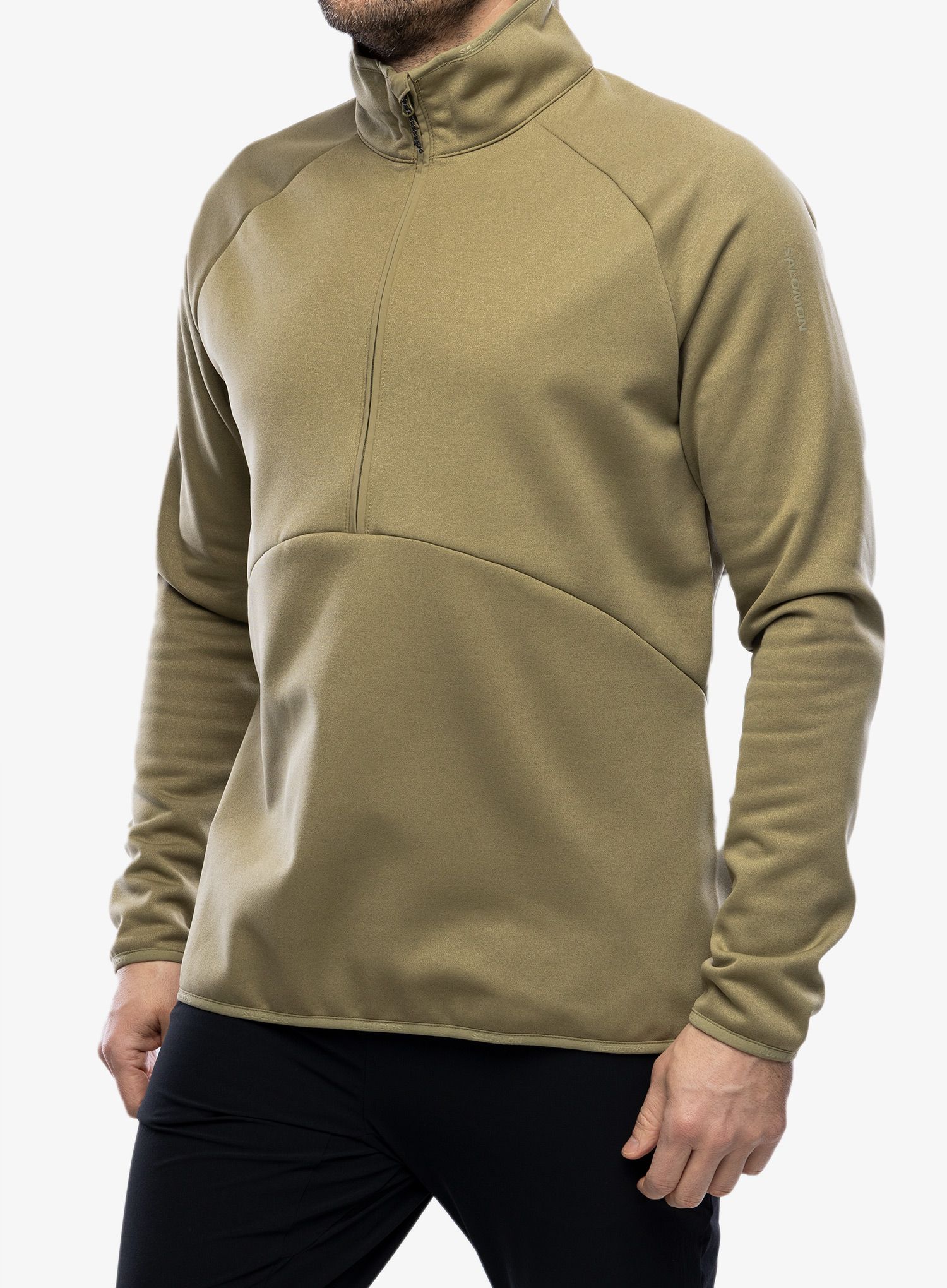 Dukserica s patentnim zatvaračem Salomon Essential Warm Hz Mid - aloe