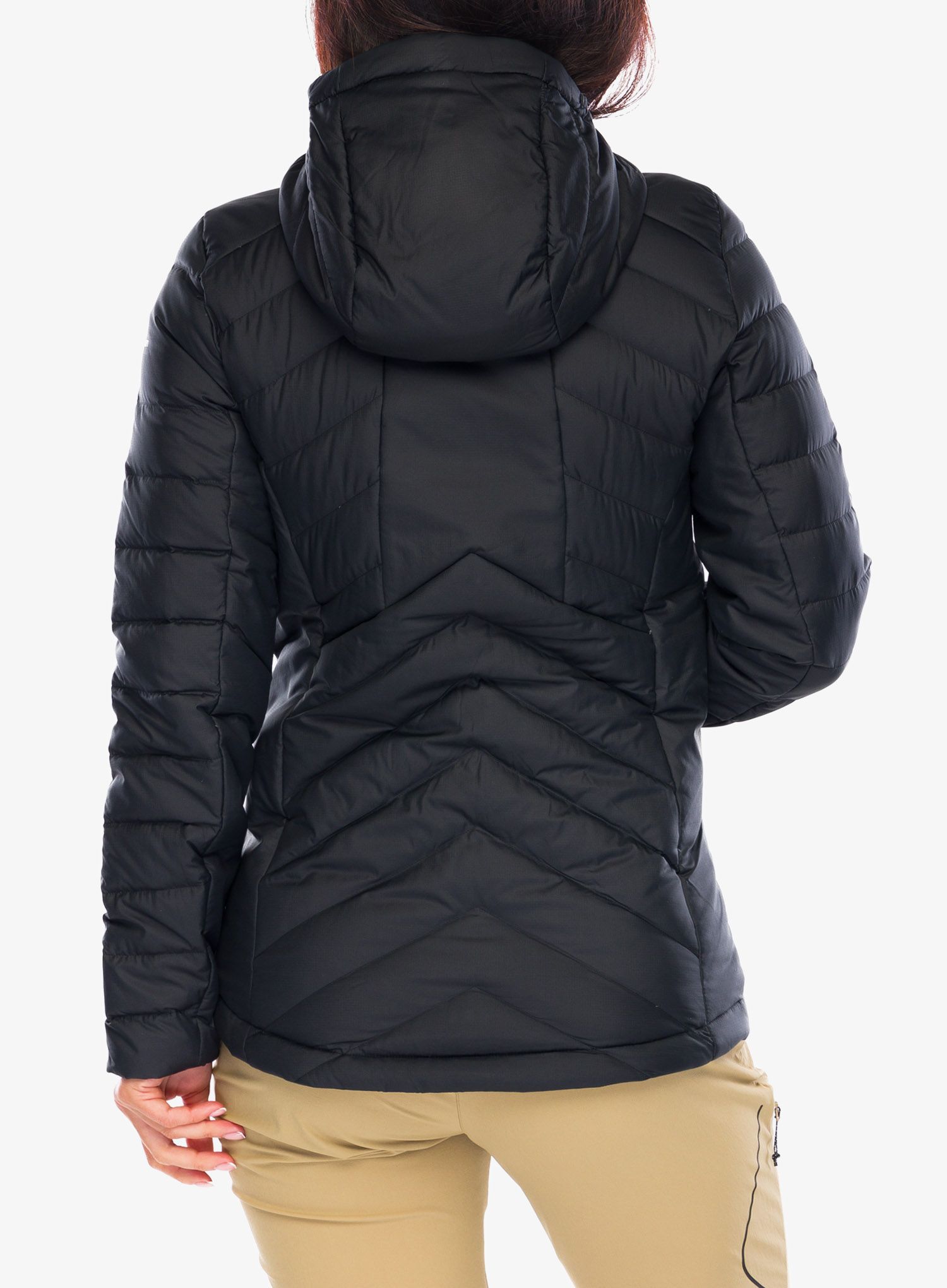 Ženska perjana jakna Salomon Transition Down Hoodie - black