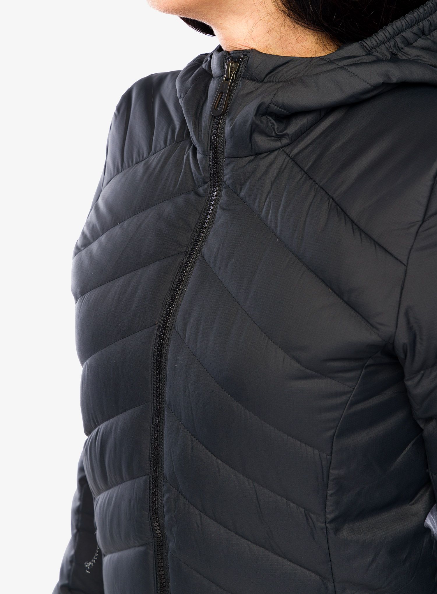 Ženska perjana jakna Salomon Transition Down Hoodie - black