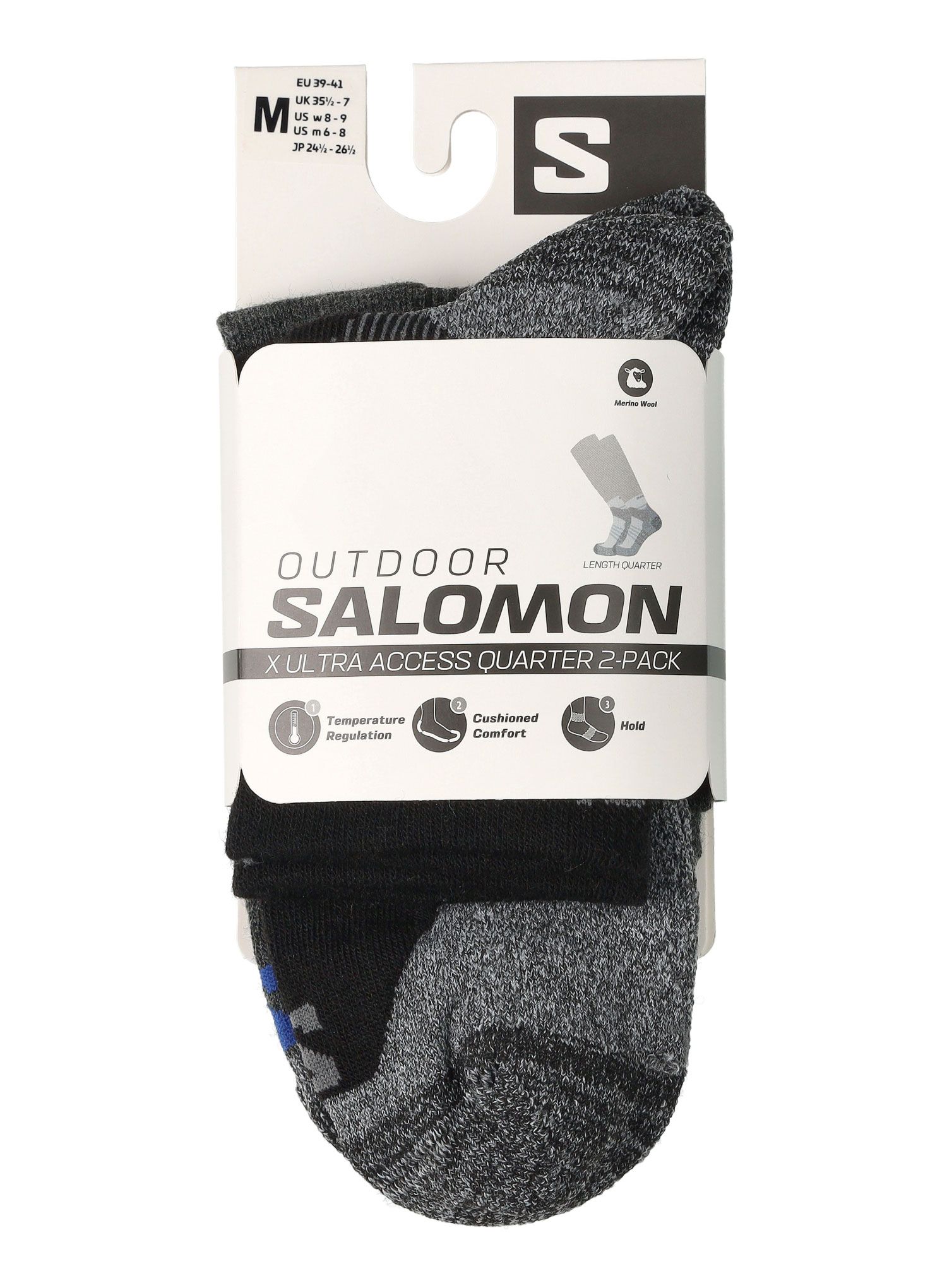 Planinarske čarape Salomon X Ultra Access Quarter 2-Pack - anthracite/black