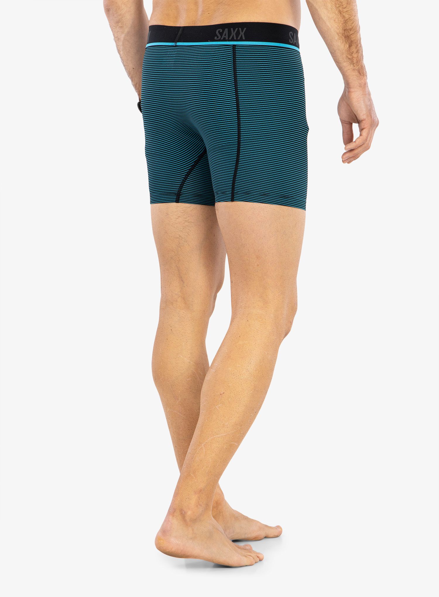 Termoaktivne bokserice Saxx Kinetic HD Boxer Brief - cool blue feed stripe