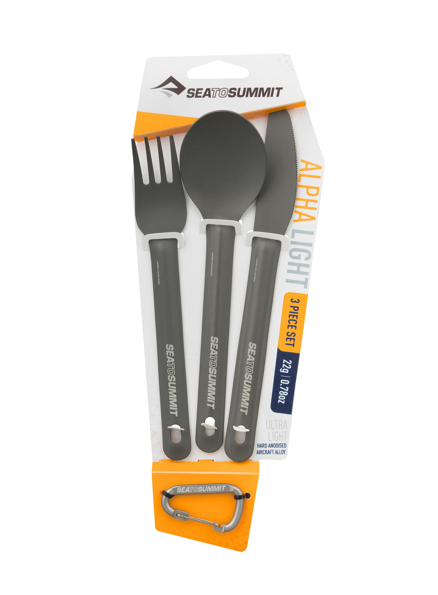Set Sea To Summit AlphaLight Cutlery Set 3pc (Knife, Fork and Spoon) - grey