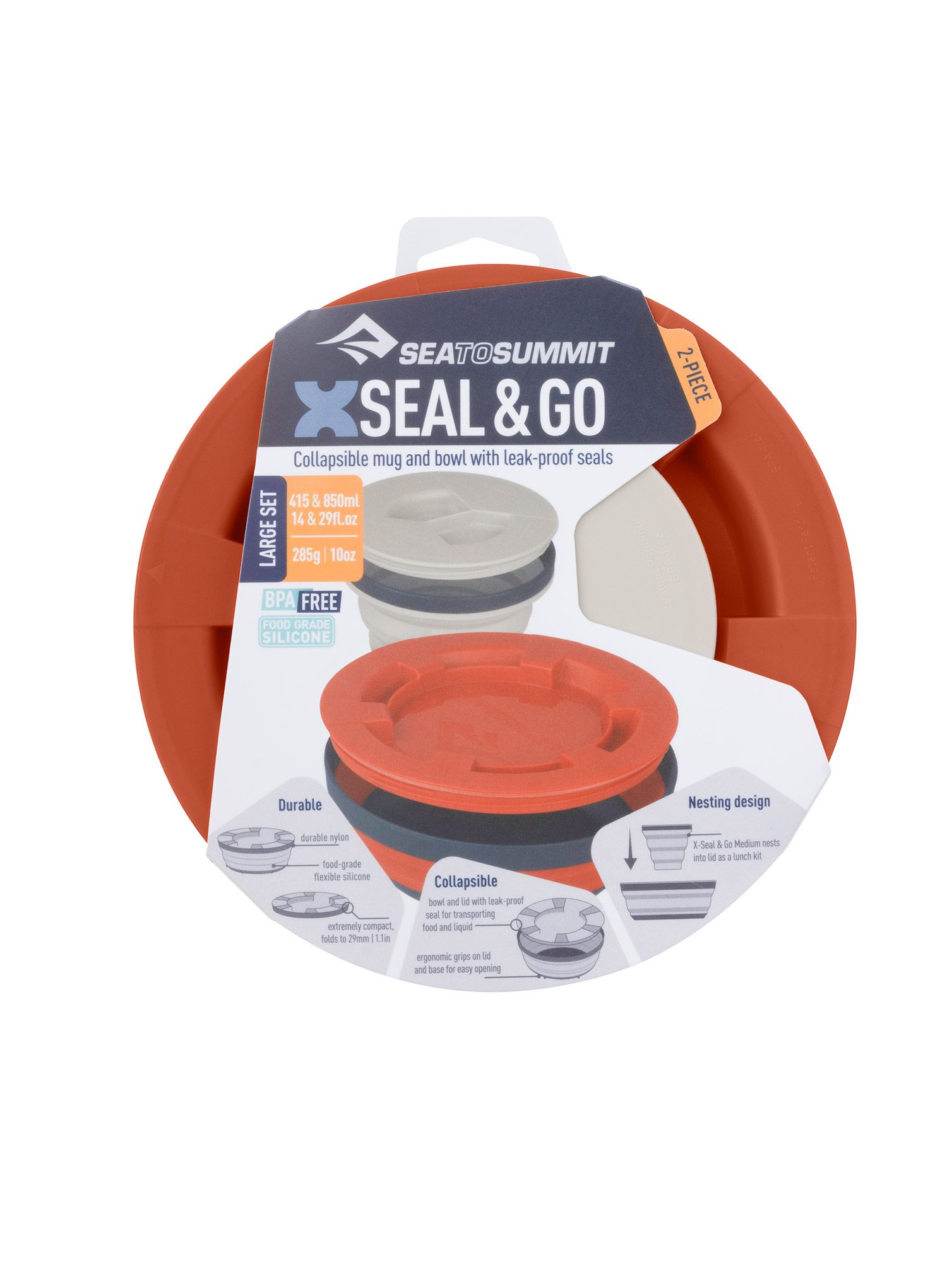Zdjele Sea To Summit X-Seal & Go Set Large - rust