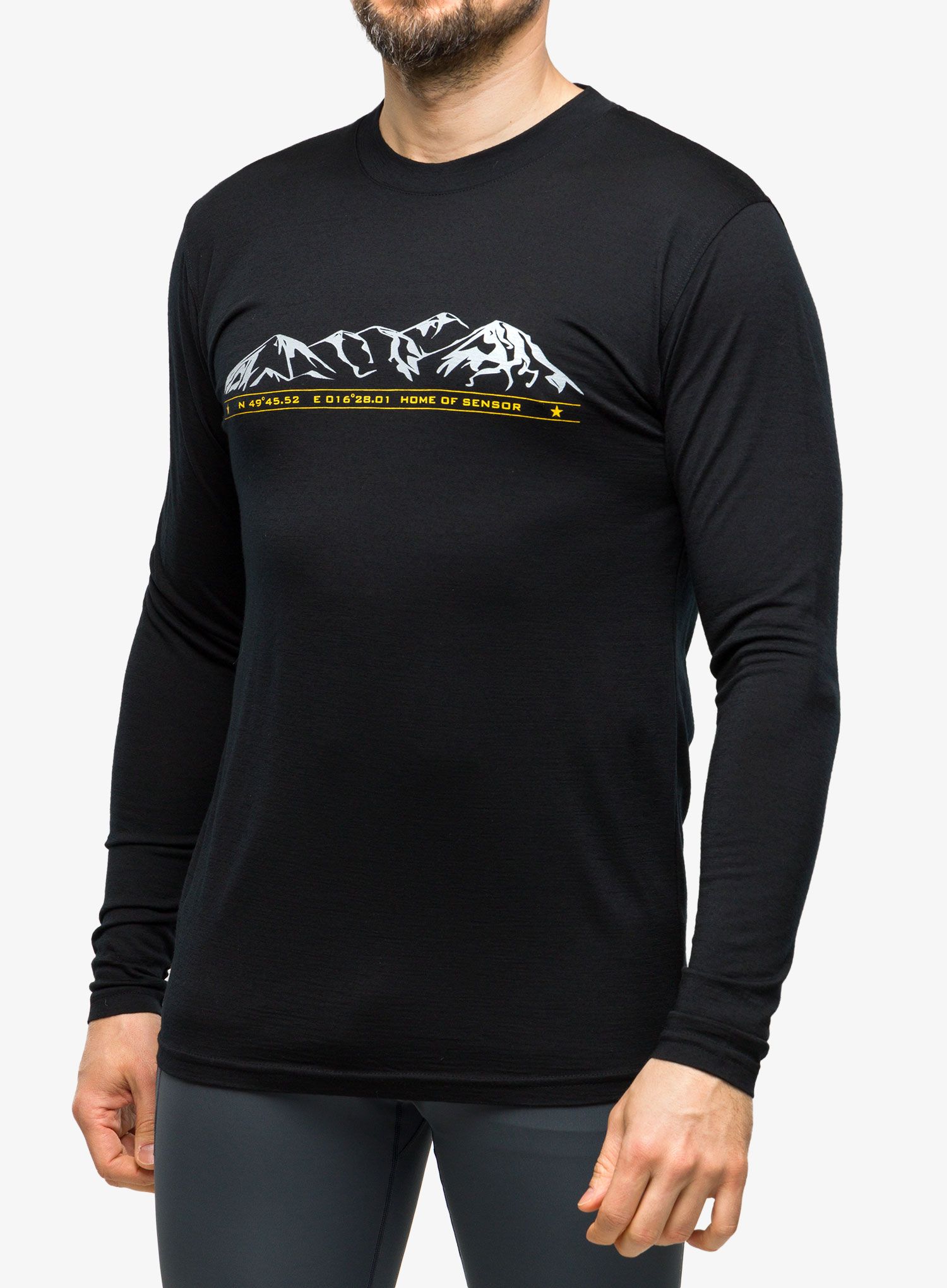 Dukserica Sensor Merino Active PT Tee L/S - black mountains