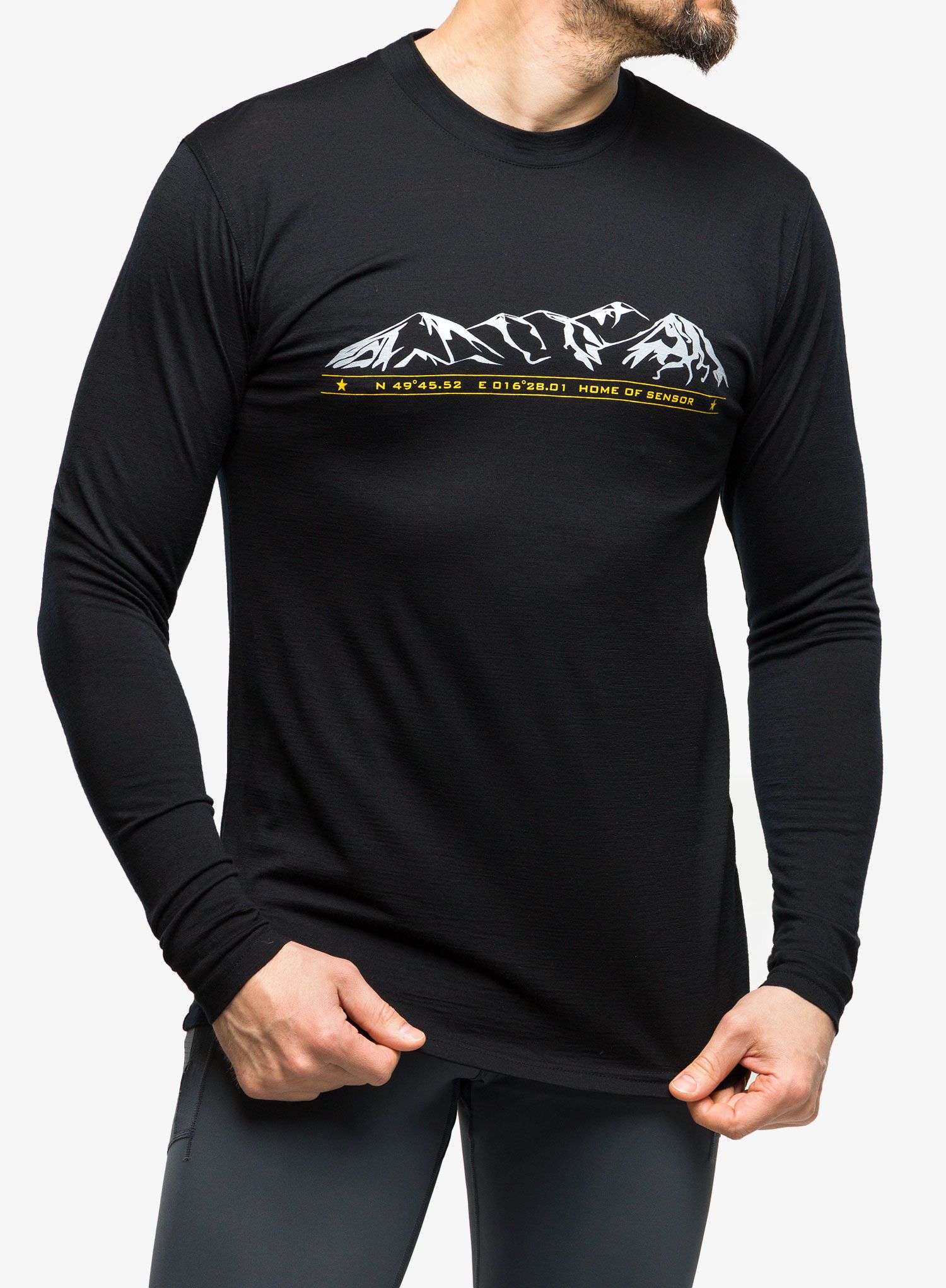 Dukserica Sensor Merino Active PT Tee L/S - black mountains