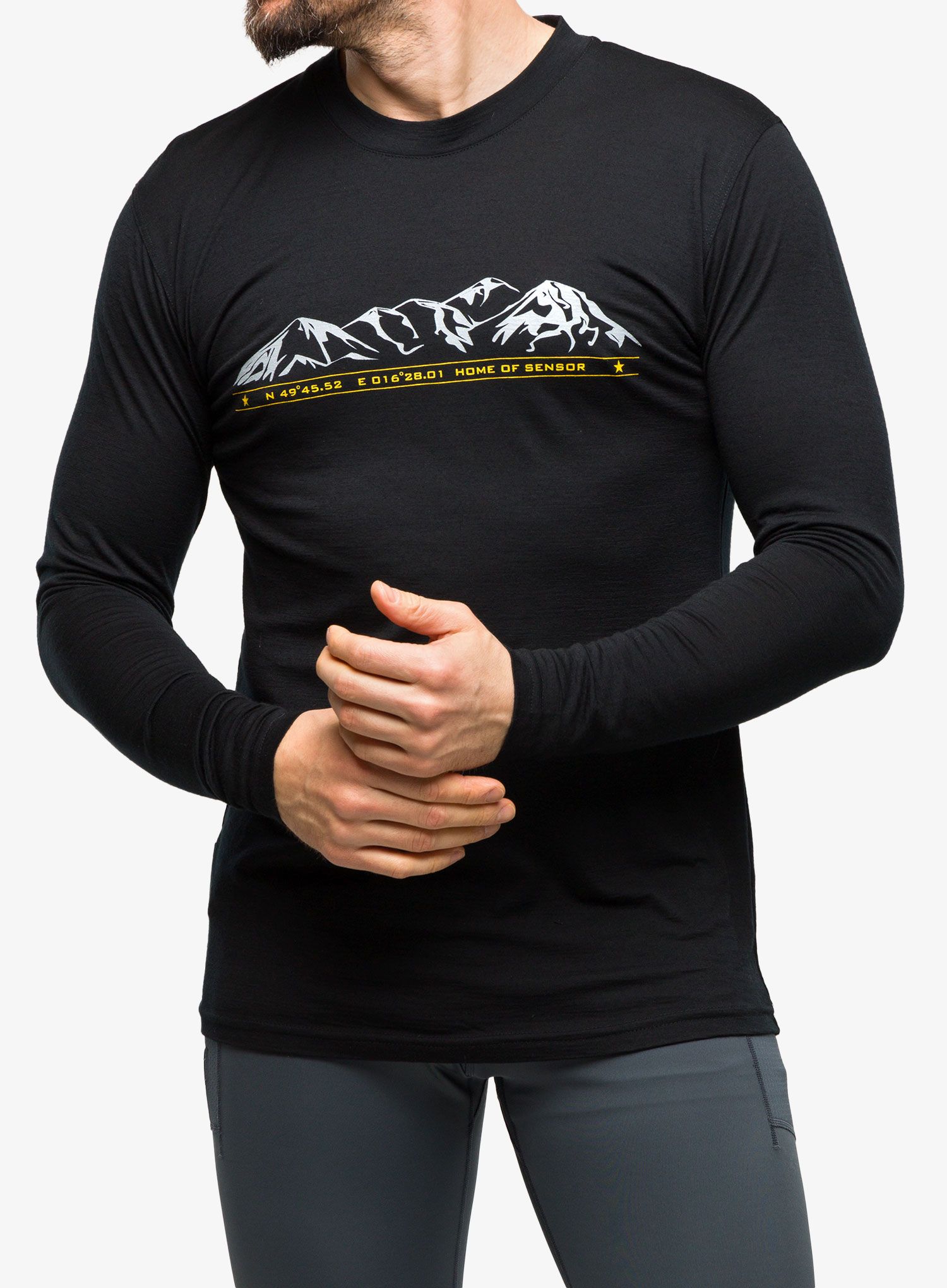 Dukserica Sensor Merino Active PT Tee L/S - black mountains