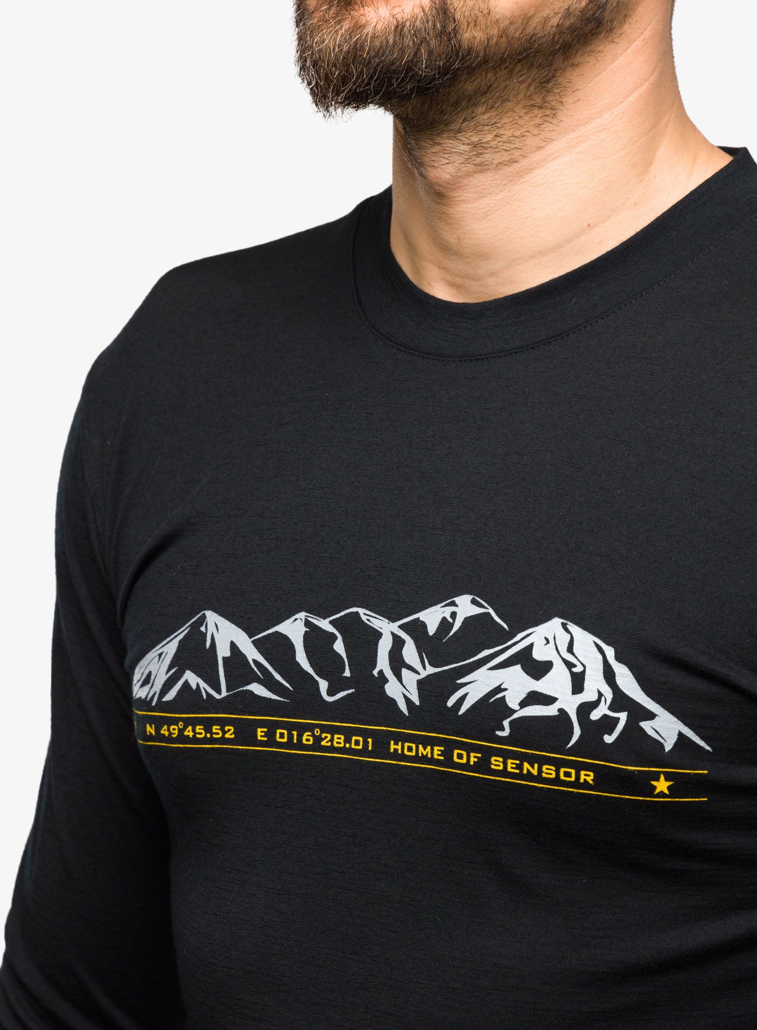 Dukserica Sensor Merino Active PT Tee L/S - black mountains