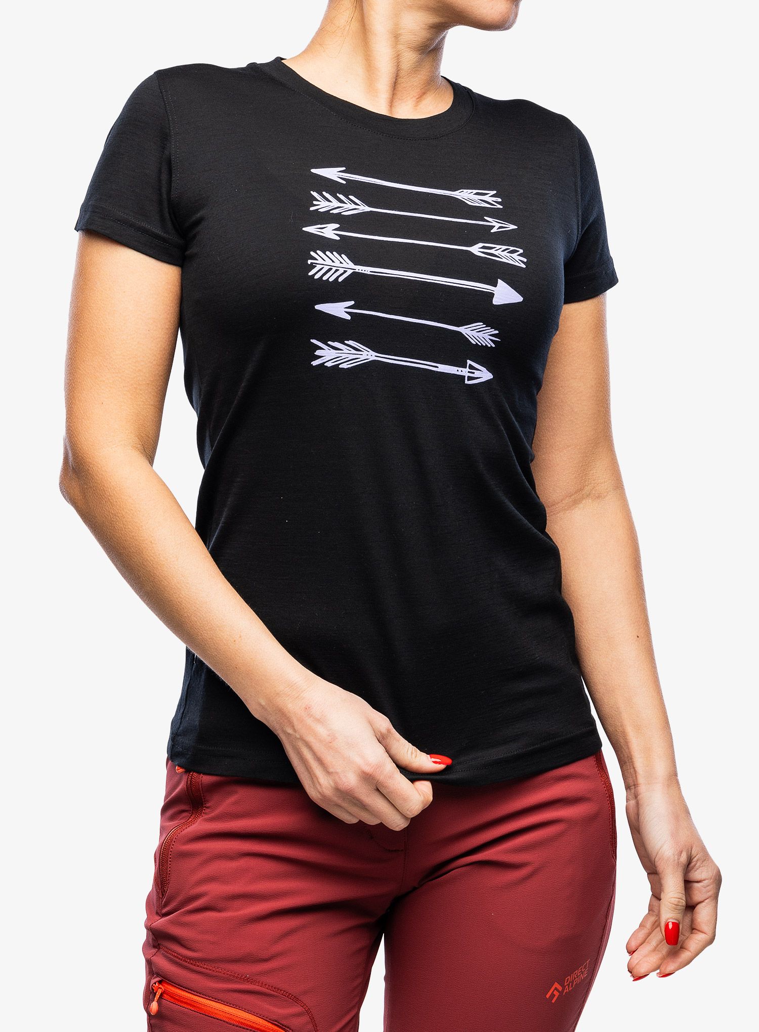 Ženska merino majica Sensor Merino Active PT Tee S/S - black arrows