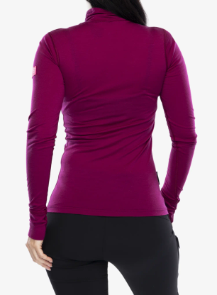 Ženska termoaktivna dukserica Sensor Merino Active Tee L/S Zip - lilla