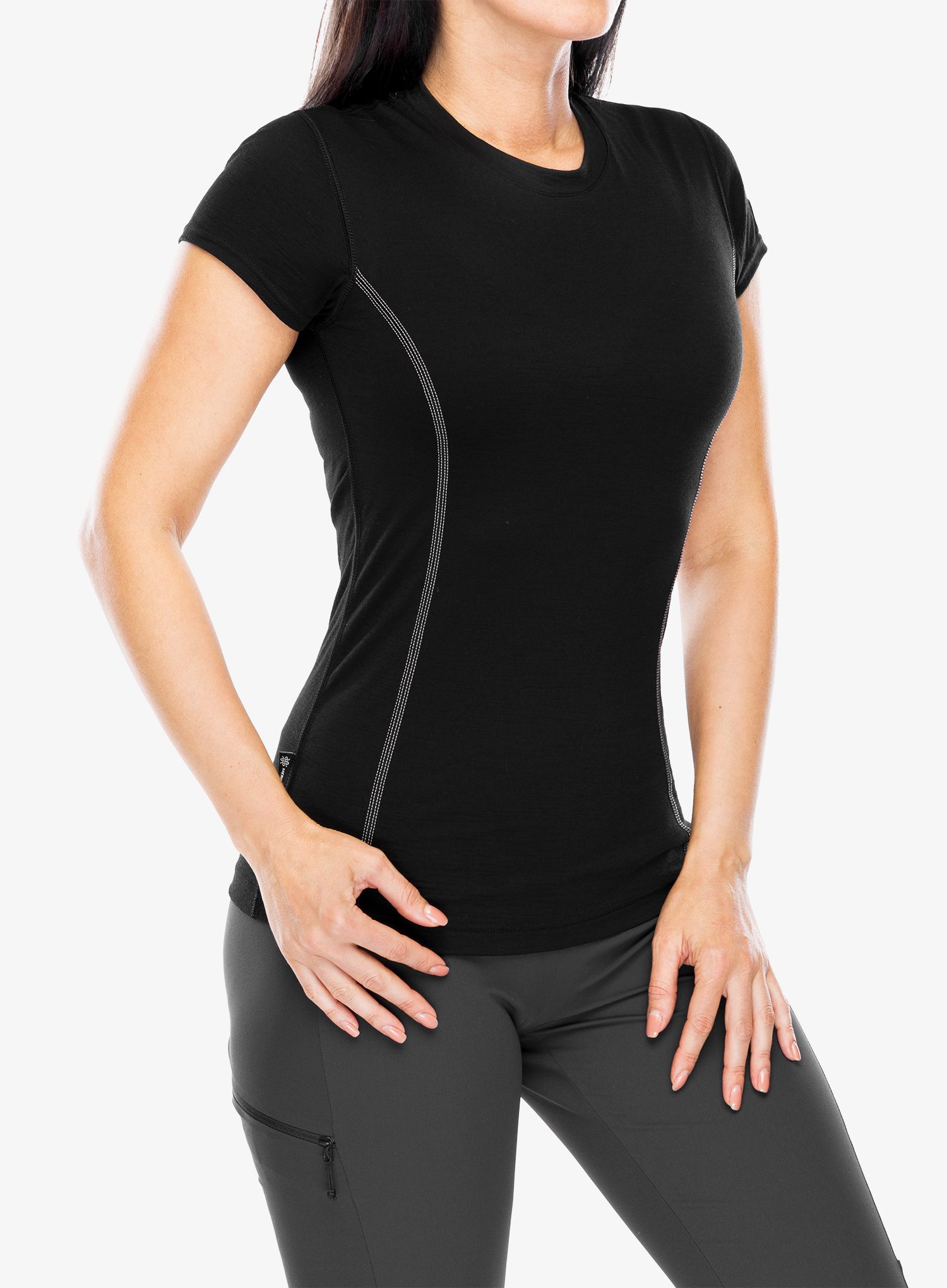 Ženska majica Sensor Merino Active Tee S/S - black