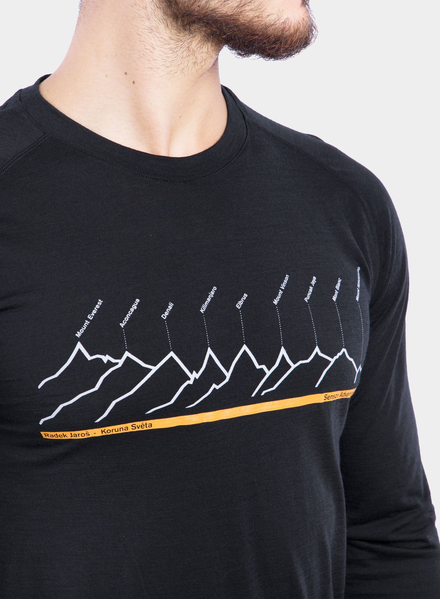 Termoaktivna dukserica Sensor Merino Air PT Tee LS - black radek jaros edition