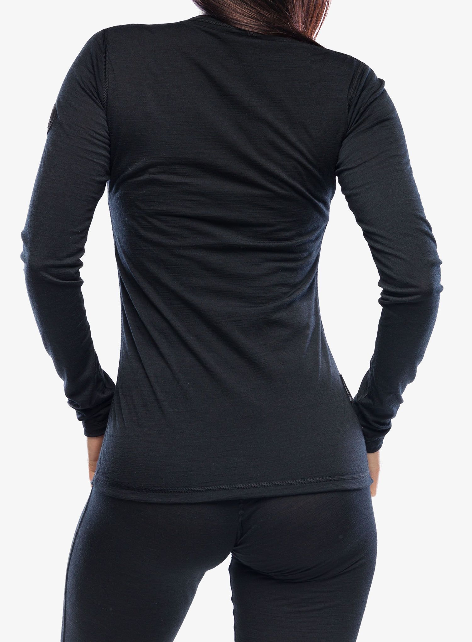 Ženska termoaktivna dukserica Sensor Merino Air Tee LS - black/black