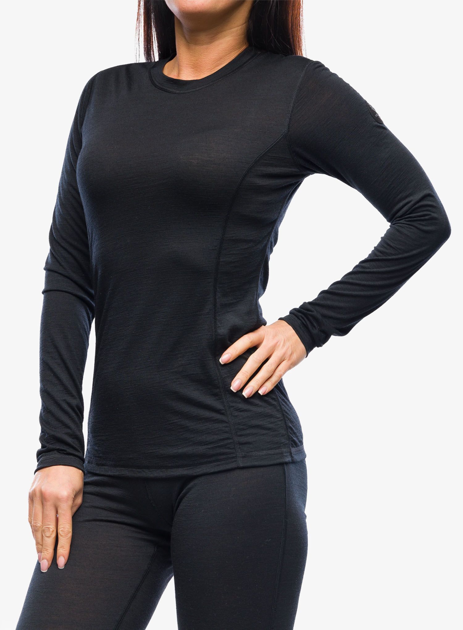 Ženska termoaktivna dukserica Sensor Merino Air Tee LS - black/black